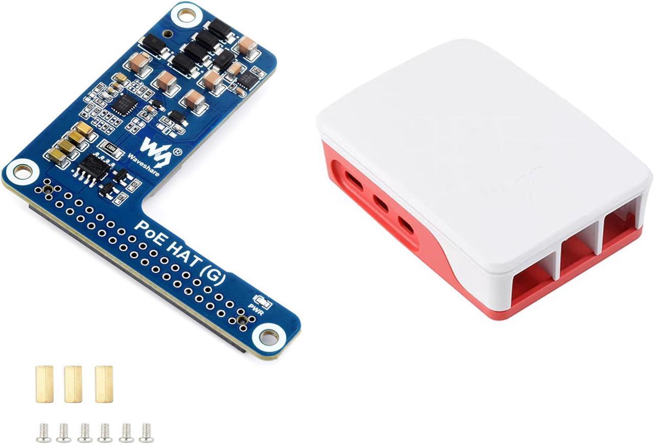 Main image of PoE HAT for Raspberry Pi 5, Power Over Ethernet HAT for Raspberry Pi 5, 5V 5A 25W Output, Support IEEE 802.3af/at-Compliant Network Standard, Pi 5 PoE HAT Comes with Raspberry Pi 5 Official Case