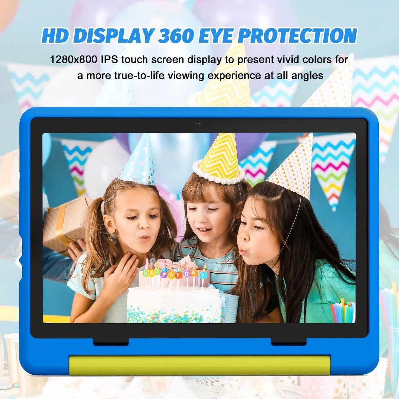 Alt view image 4 of 5 - URAO Kids Tablet, Android 14 Tablet for Kids 10 inch, Toddler Tablet Octa-Core 64GB 1TB TF Card Expandable,Children's Tablet with Case, WiFi Tablet Parental Control, Dual Camera, Great Gift for Kids