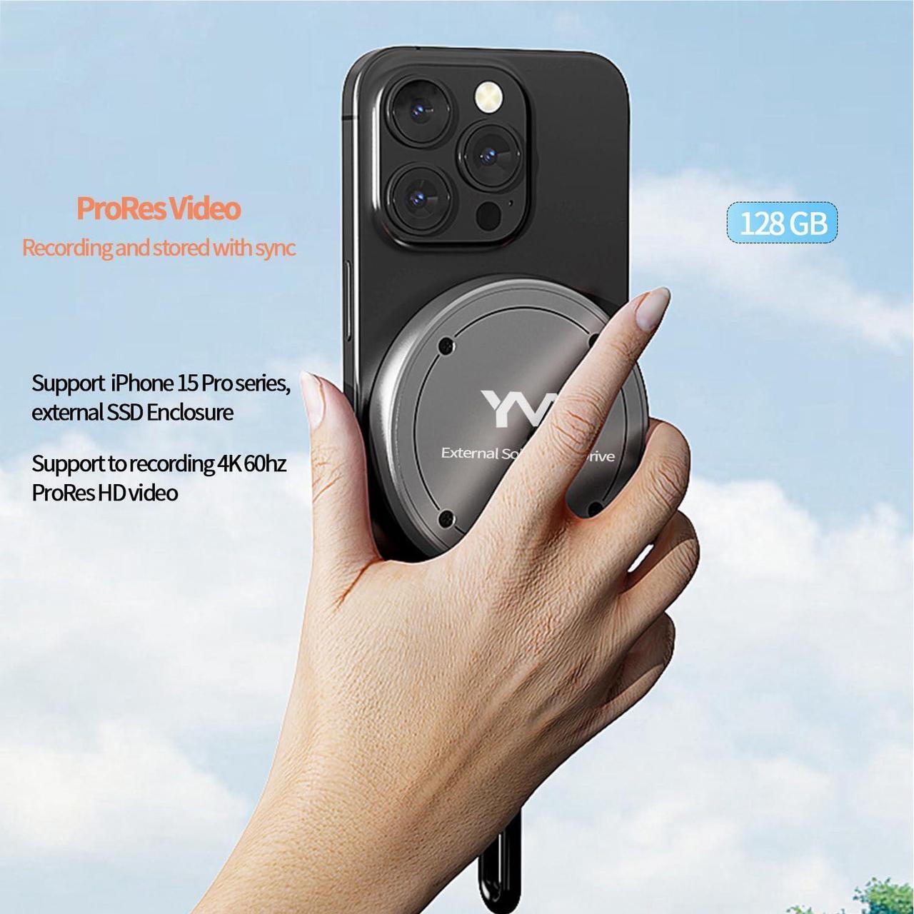 Alt view image 4 of 5 - YMY Portable Magnetic External SSD 128GB, 10Gbps Ultra Speed External Solid State Drive, USB C SSD for Storage and Backup Compatible with Laptop, Mac, TV, iPhone 15 Pro, Type C Smartphones etc