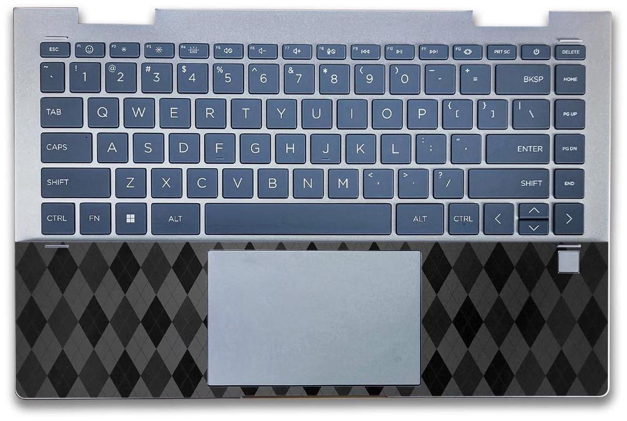 Alt view image 2 of 5 - Laptop Skin Compatible with HP Envy x360 14" (2023) - Black Argyle - Premium 3M Vinyl Protective Wrap Decal Cover - Easy to Apply | Crafted in The USA by MightySkins