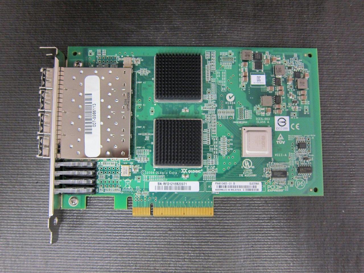 Main image of QLogic QLE2564 Fibre Channel Host Bus Adapter. 8GB Quad Port FC HBA PCIE8 LC MULTIMODE Optic FIBR-C. 4 x LC - PCI Express 2.0-8 Gbps
