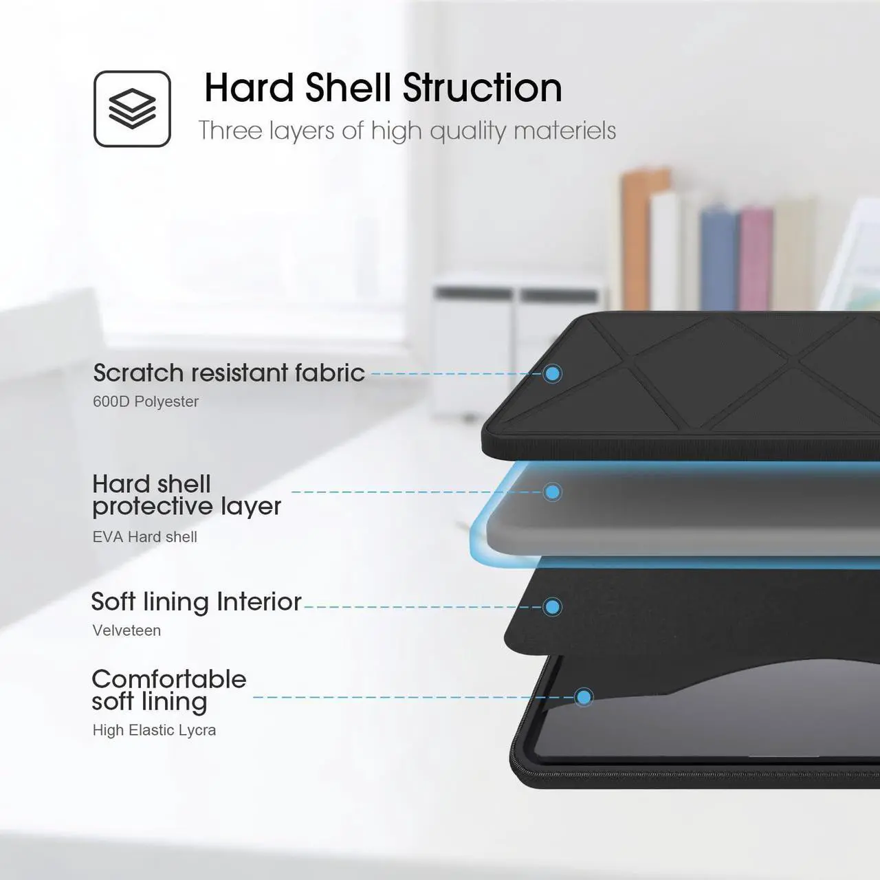 Alt view image 4 of 5 - Smatree Hard EVA Protective Sleeve Compatible for 15.6 inch Lenovo LOQ Essential Gen 9, for 15 inch Lenovo ThinkBook 15 Gen 3/4, Lenovo IdeaPad 5/5i Gen 7, for 16 inch Lenovo ThinkPad Z16 Case (A1600)