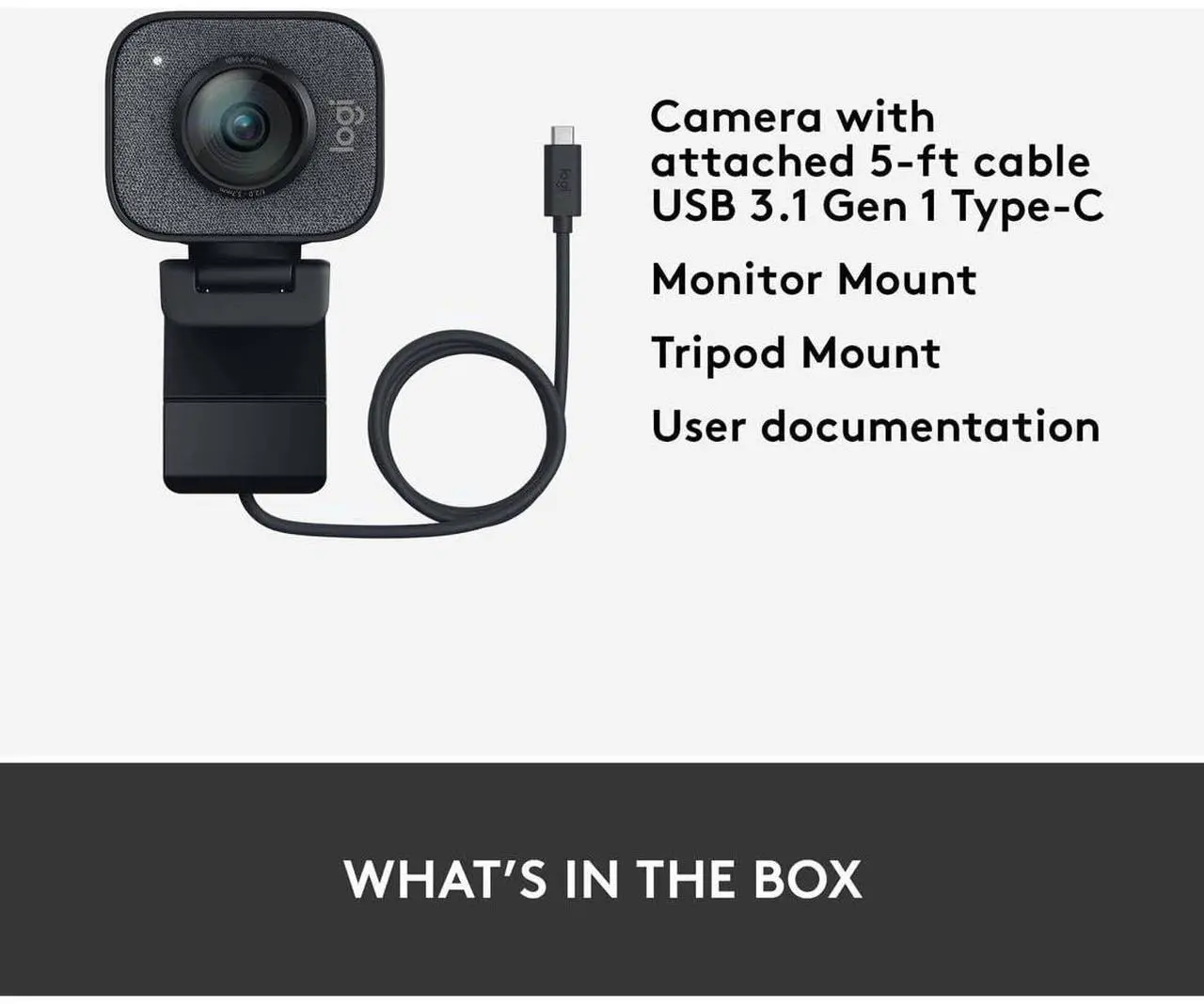 Alt view image 2 of 5 - Logitech StreamCam Plus Webcam with Tripod Mount (Graphite), 1080p