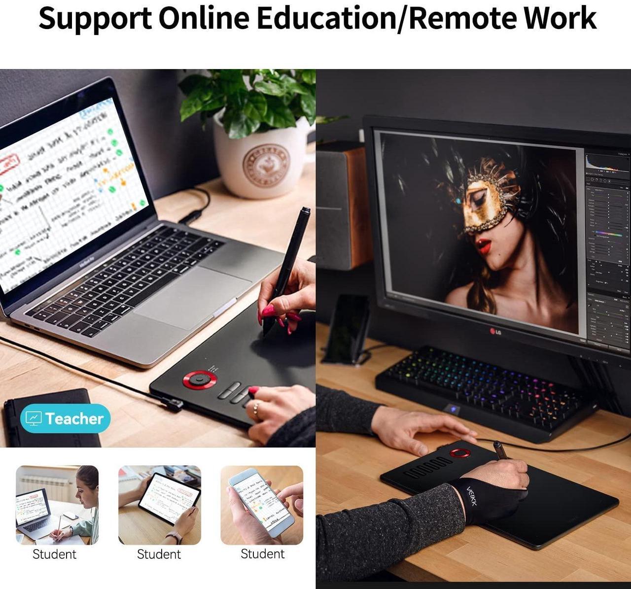 Alt view image 4 of 5 - Digital Drawing Tablet VEIKK A15Pro Graphics Pen Tablet 10 x 6 Inch Graphics Tablet with 12 Shortcut Keys and 1 Quick Dial,Supports Tilt Function,for MAC/Win/Linux/Android OS (RED)