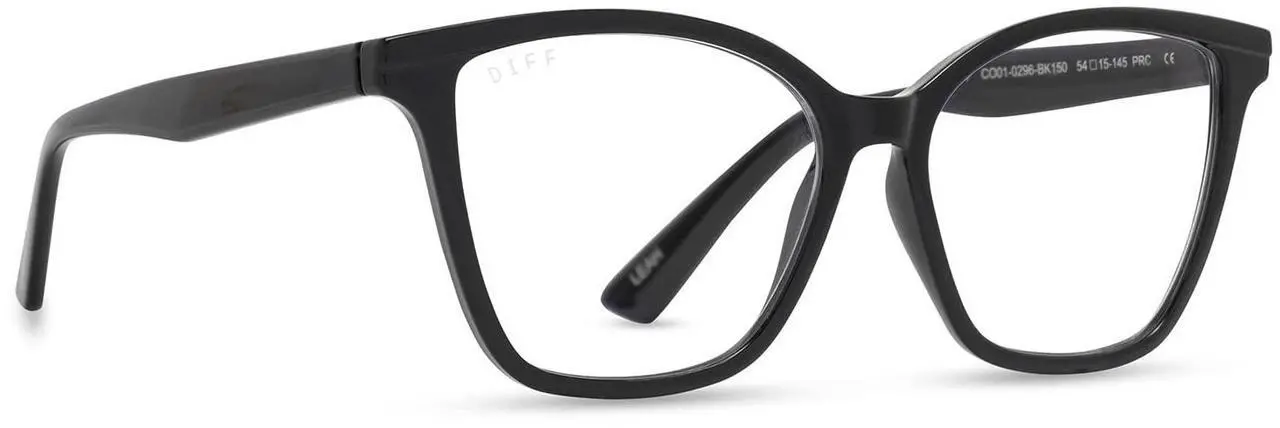 Alt view image 4 of 5 - DIFF Reading glasses for Women, Lightweight Oversized Readers Leah 1.75 designer blue light glasses with magnification, Black