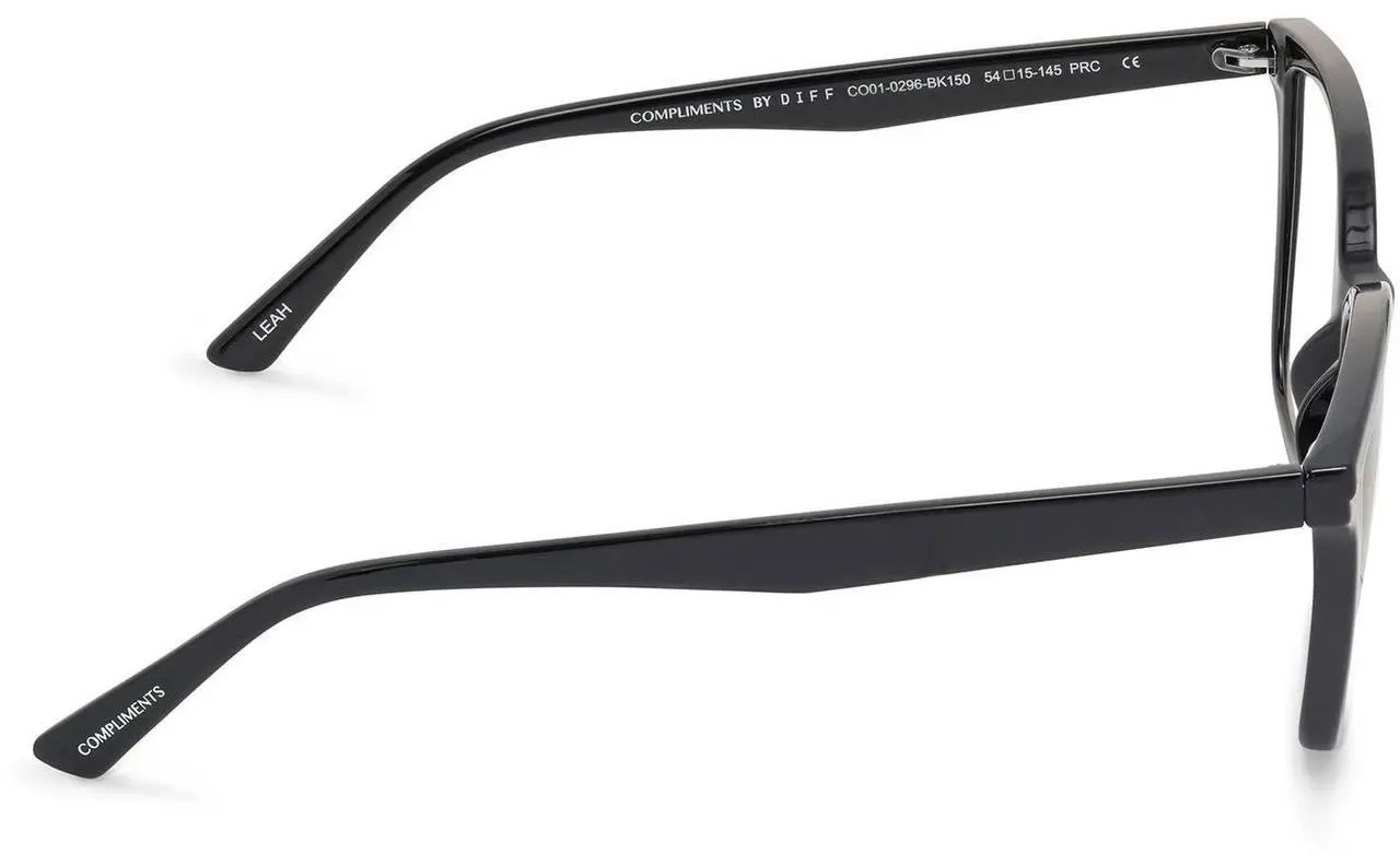 Alt view image 5 of 5 - DIFF Reading glasses for Women, Lightweight Oversized Readers Leah 1.75 designer blue light glasses with magnification, Black