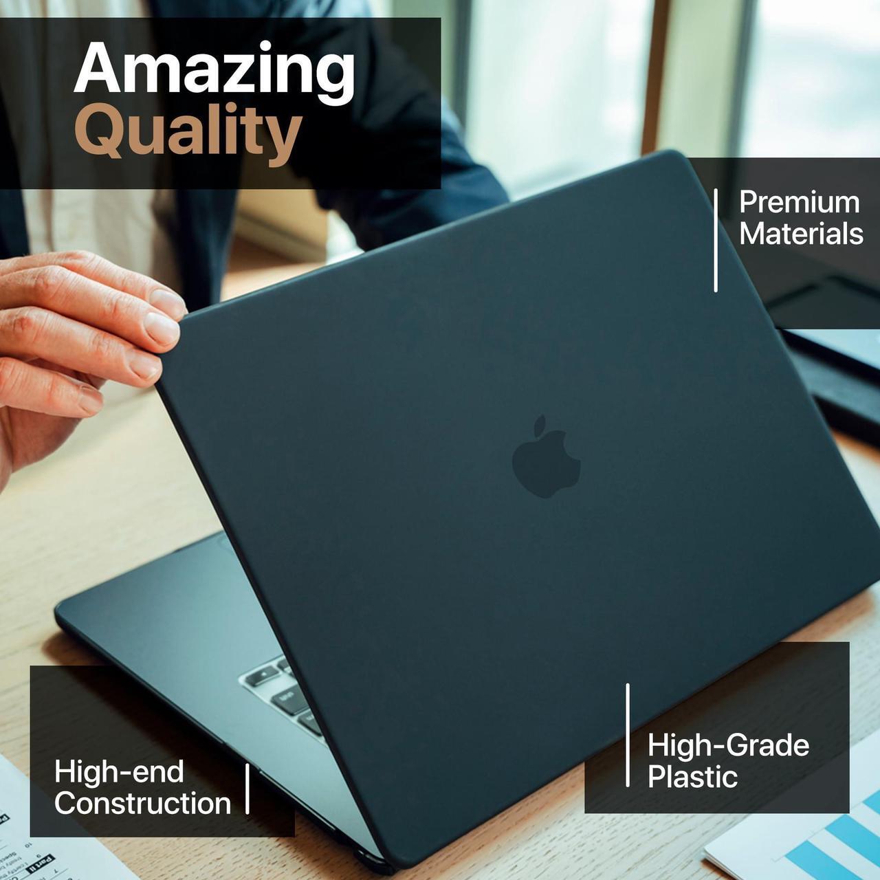Alt view image 5 of 5 - Kuzy Compatible with MacBook Pro 15 inch Case with Touch Bar A1990 A1707-2019 2017 2016 MacBook Pro 15 Case Hard Shell for 15 inch MacBook Pro Case Cover Mac Laptop Case 15 inch, Black