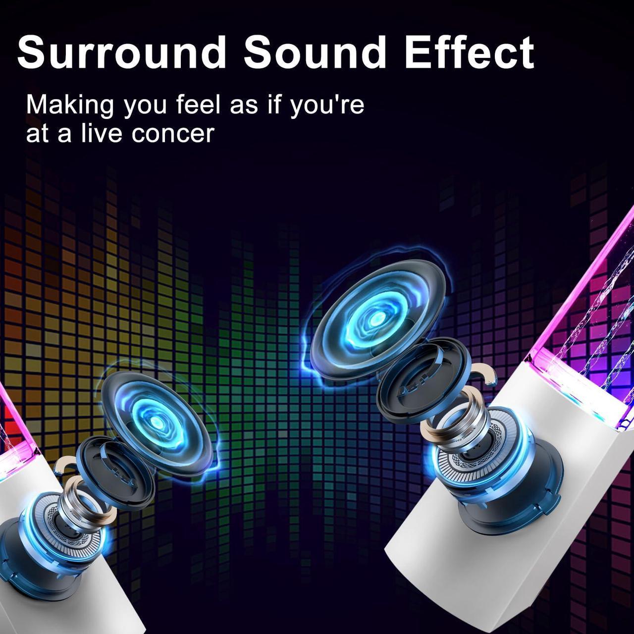 Alt view image 2 of 5 - Aolyty Colorful LED Water Speaker with Dancing Fountain Light Show Sound for PC, MP3 Player, Laptops(White)