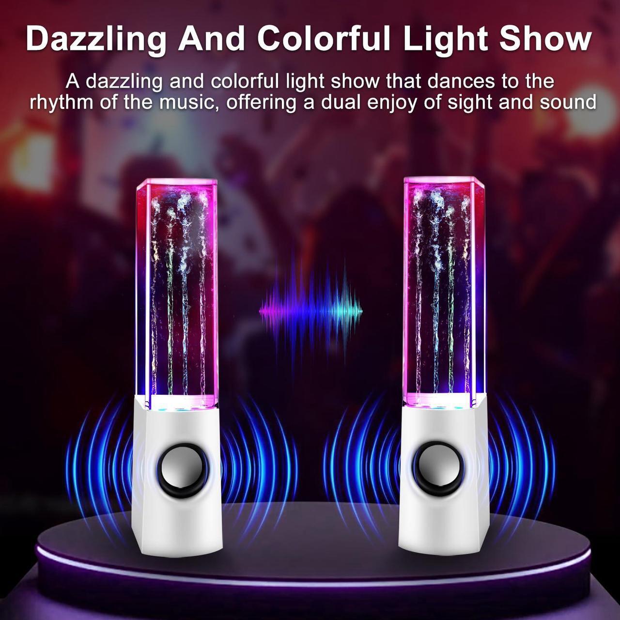 Alt view image 3 of 5 - Aolyty Colorful LED Water Speaker with Dancing Fountain Light Show Sound for PC, MP3 Player, Laptops(White)
