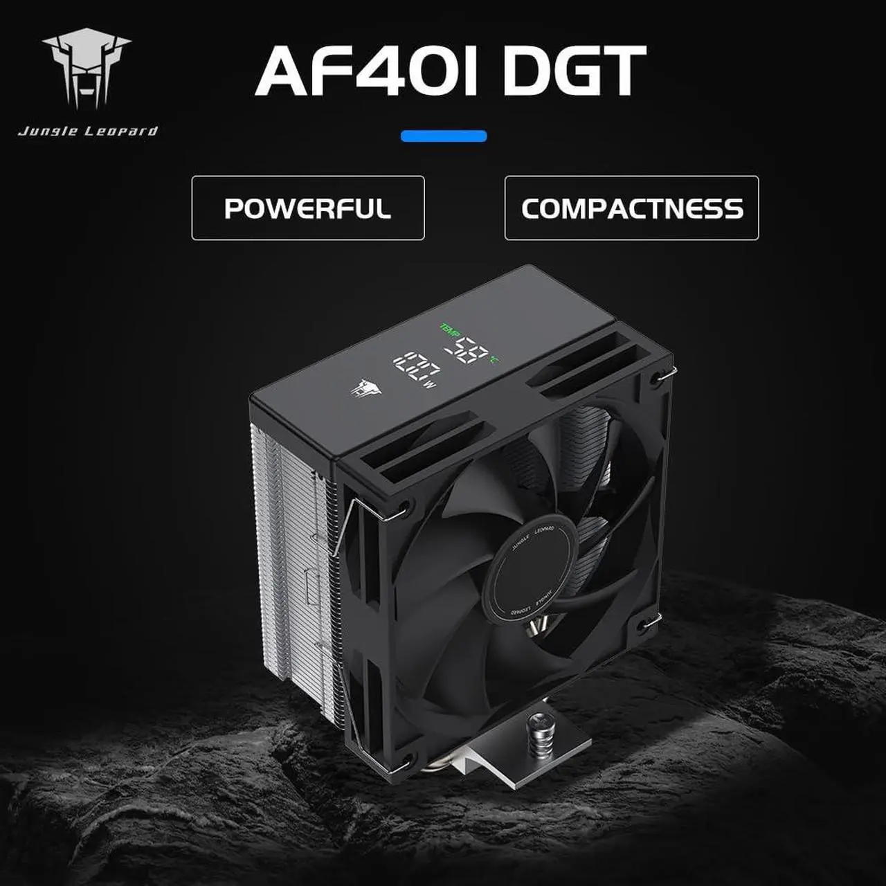 Alt view image 2 of 5 - Jungle Leopard AF401 Digital CPU Cooler, 4 Heat Pipe Direct Touch Process, HDB Bearing 120x120x25mm PWM Fan 1600RPM Air Cooler 220W TDP, Suitable for AMD AM4/AM5 & Intel LGA 1700/1200/115X