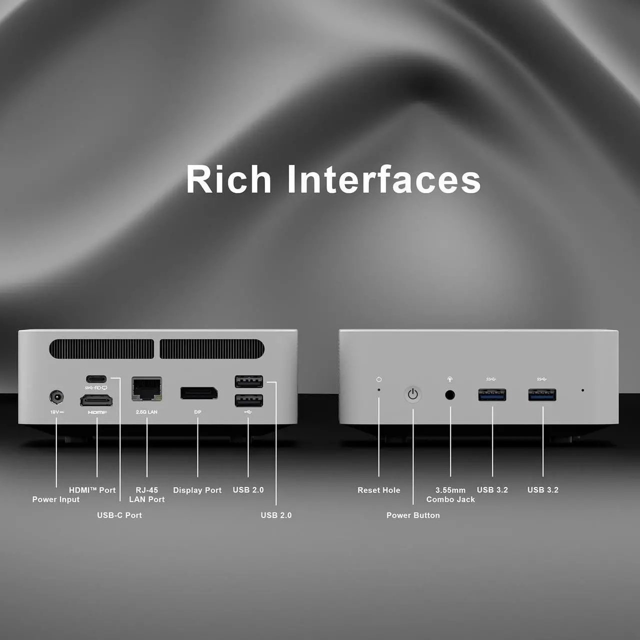 Alt view image 4 of 5 - Reatan Silver9 Mini PC Intel Core i9-12900HK 512GB SSD 16GB DDR4 3200 MHz RAM, Mini Gaming Desktop Computers Windows 11 Pro Triple Display, 2.5Gbps LAN, HDMI 2.1, Wi-Fi 6/BT5.2