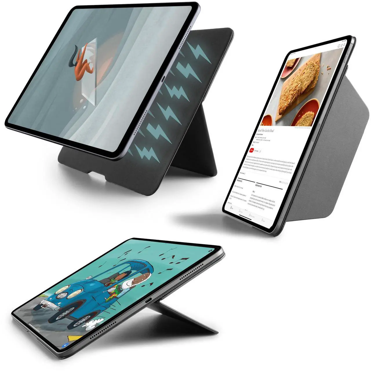 Main image of TineeOwl for iPad Pro 13 inch (M4) 2024, Adjustable Kickstand Cover - Infinite Viewing Angles, Portrait/Landscape Stand, Apple Pencil Charging, Wing Series, (Black)