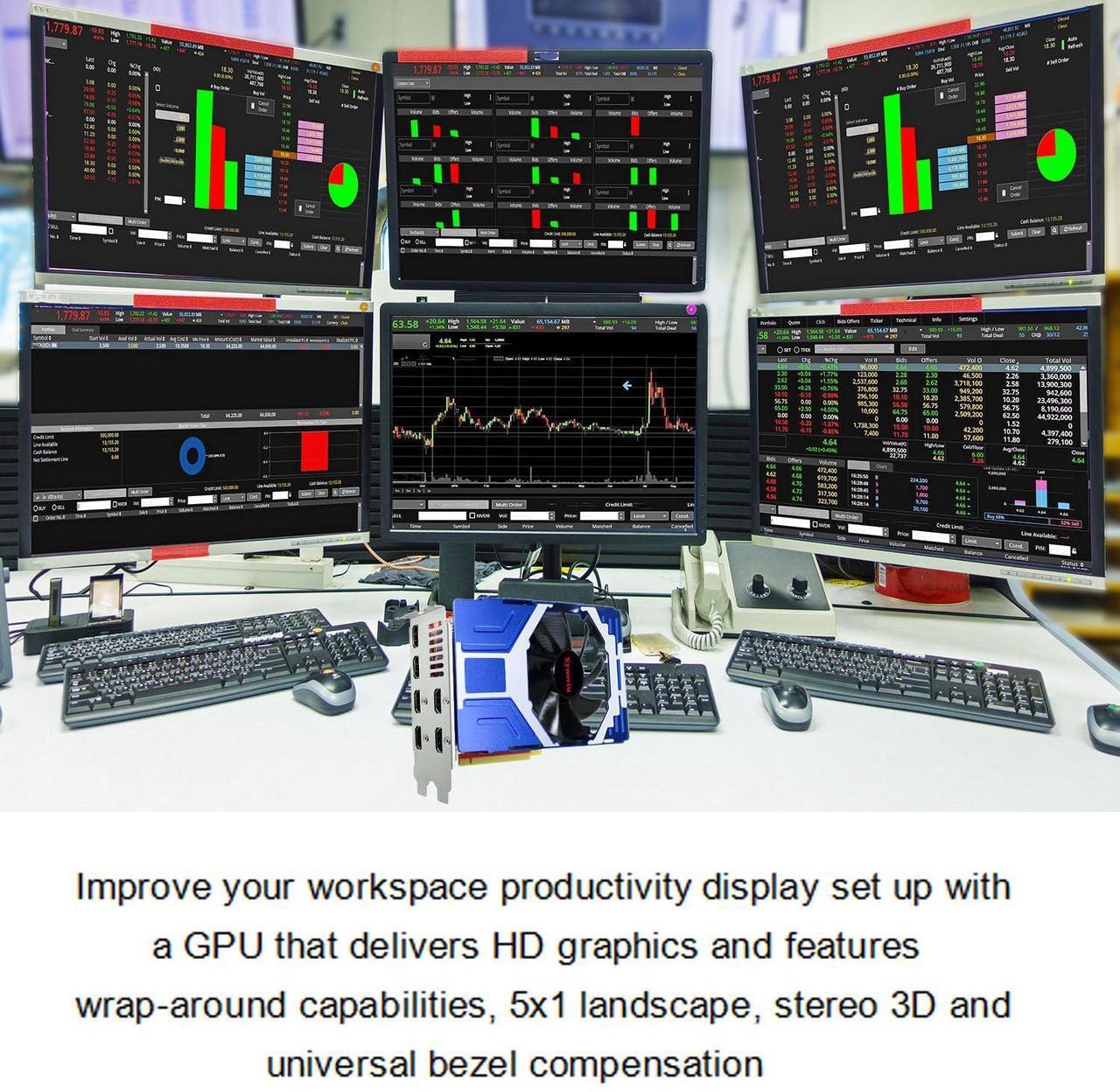 Alt view image 2 of 5 - Xynsviu Radeon RX580 8G Graphics Card, with 6 HDMI Monitor Graphics Card,Computer PC GPU GDDR5 128 Bit DirectX 12 PCI Express X16 3.0, DisplayPort Low-Profile Video Cards (AMD RX580 8G 6HDMI)