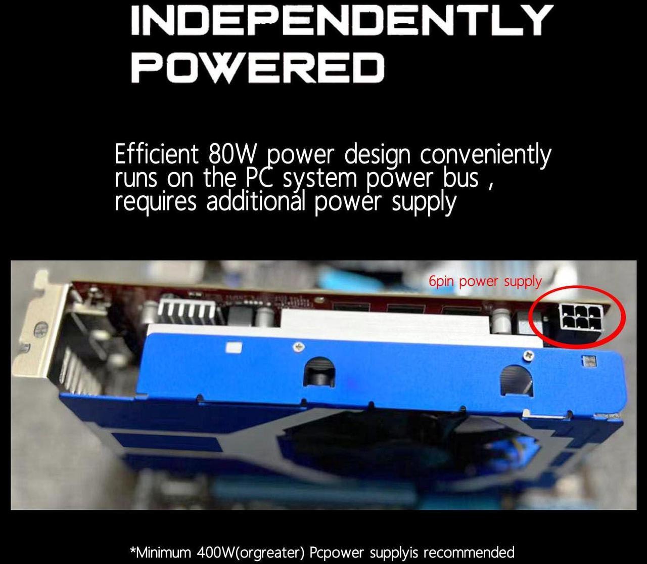Alt view image 5 of 5 - Xynsviu Radeon RX580 8G Graphics Card, with 6 HDMI Monitor Graphics Card,Computer PC GPU GDDR5 128 Bit DirectX 12 PCI Express X16 3.0, DisplayPort Low-Profile Video Cards (AMD RX580 8G 6HDMI)