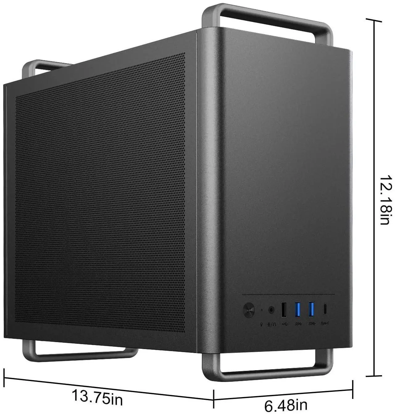 Alt view image 3 of 5 - Micro ATX Case, MATX PC Case with Handle for ITX MATX Motherboard, Support for 240 mm Coolers, Graphics Cards up to 310 mm Length, and Micro Power Supply and ATX Standard Power Supply(Without Fans)