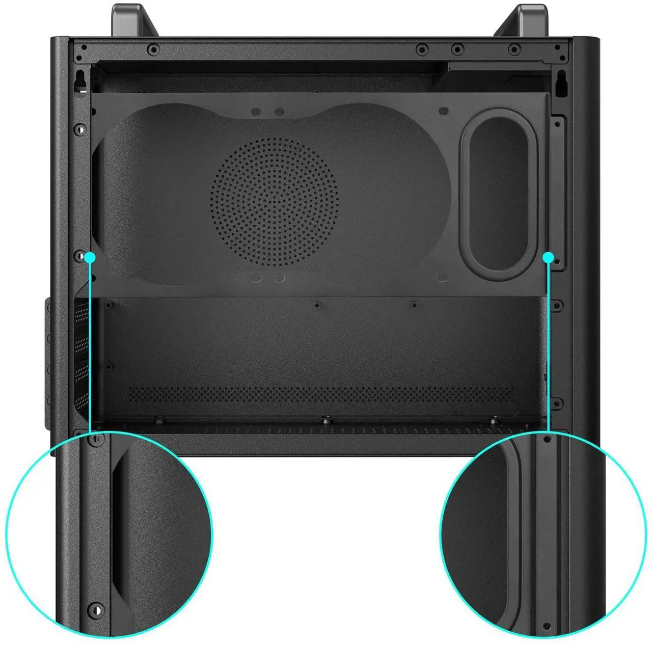 Alt view image 4 of 5 - Micro ATX Case, MATX PC Case with Handle for ITX MATX Motherboard, Support for 240 mm Coolers, Graphics Cards up to 310 mm Length, and Micro Power Supply and ATX Standard Power Supply(Without Fans)