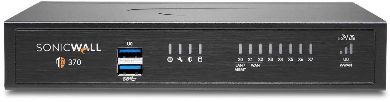 Main image of Sonicwall TZ370 Network Security Appliance (02-SSC-2825) | Next-Generation Firewall | Zero-Touch Deployment | 8X 1GbE Ports