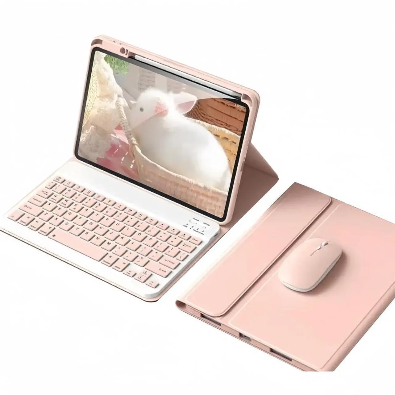 Main image of kaidisen Keyboard Case Mouse for iPad Air 13 inch M3 2025/ Air 13" (M2) 2024/ iPad Pro 12.9 inch 6th/5th/4th/3rd Generation Detachable Cute Color Keyboard Case,Pink