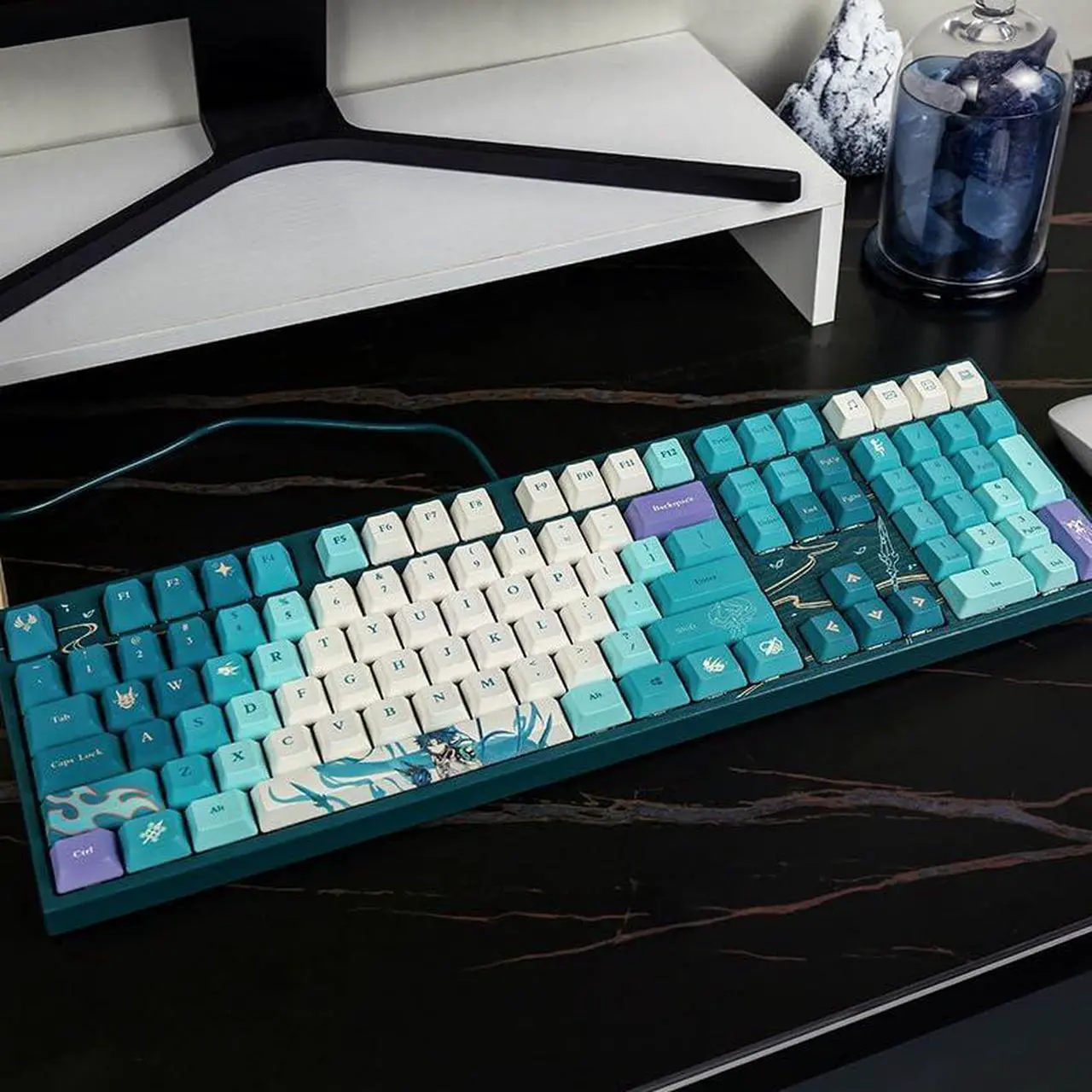 Alt view image 5 of 5 - GENSHIN IMPACT "Vigilant Yaksha Xiao Mechanical Keyboard 108 Keys - Grass Green Capacitive Switch V2