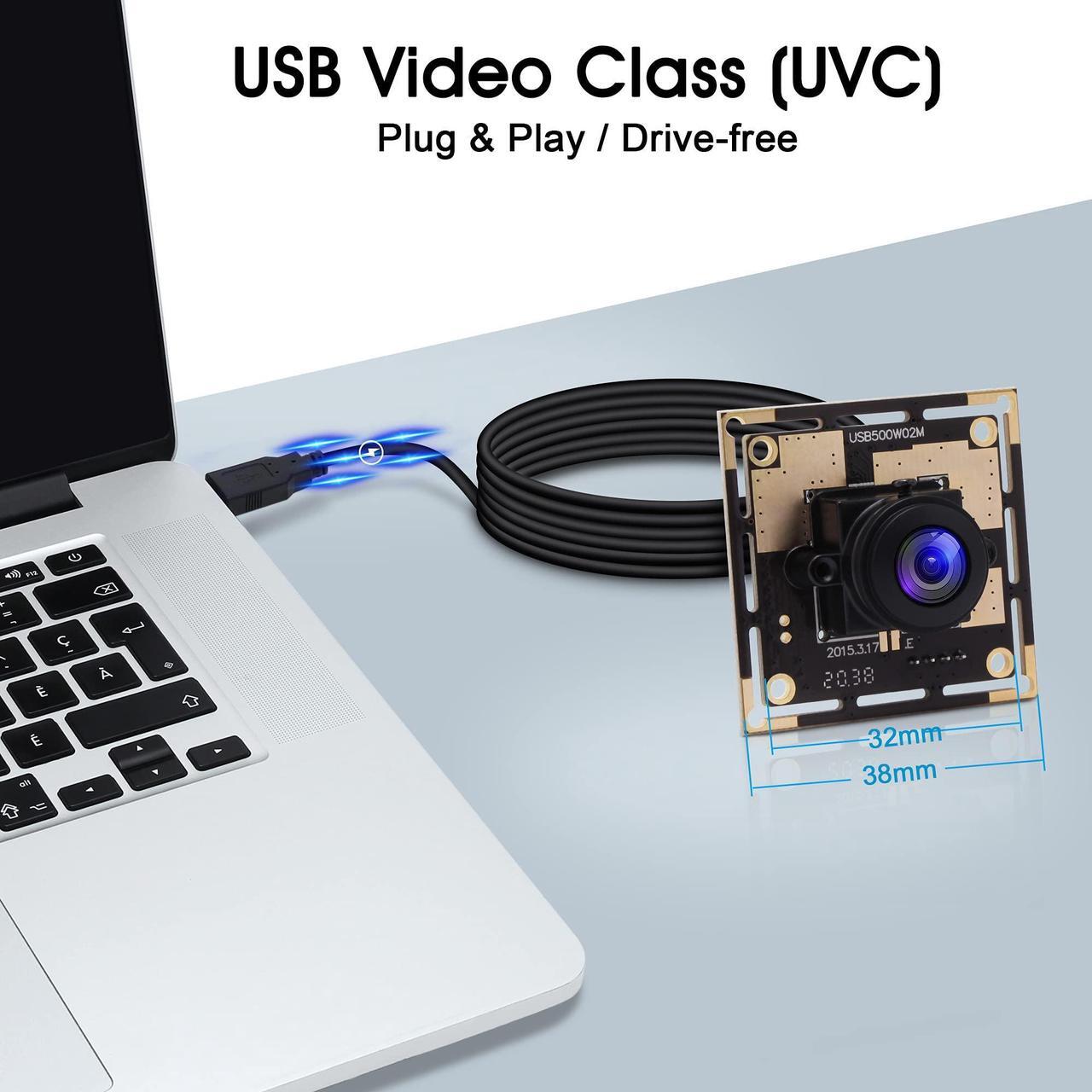 Alt view image 5 of 5 - SVPRO 170 Degree Wide Angle 5 Megapixel Fisheye Lens USB Webcam Camera Module for Portable Video System
