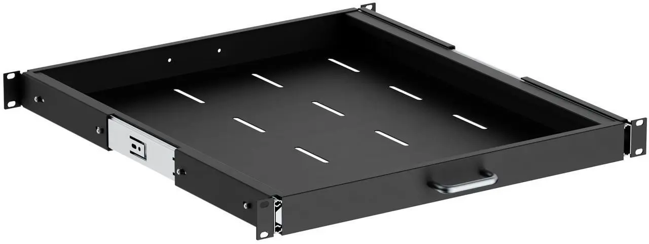 Main image of ynVISION.DESIGN 1U Server Rack Mountable Slide Out Shelf with Handle | Extends from 20" to 35"