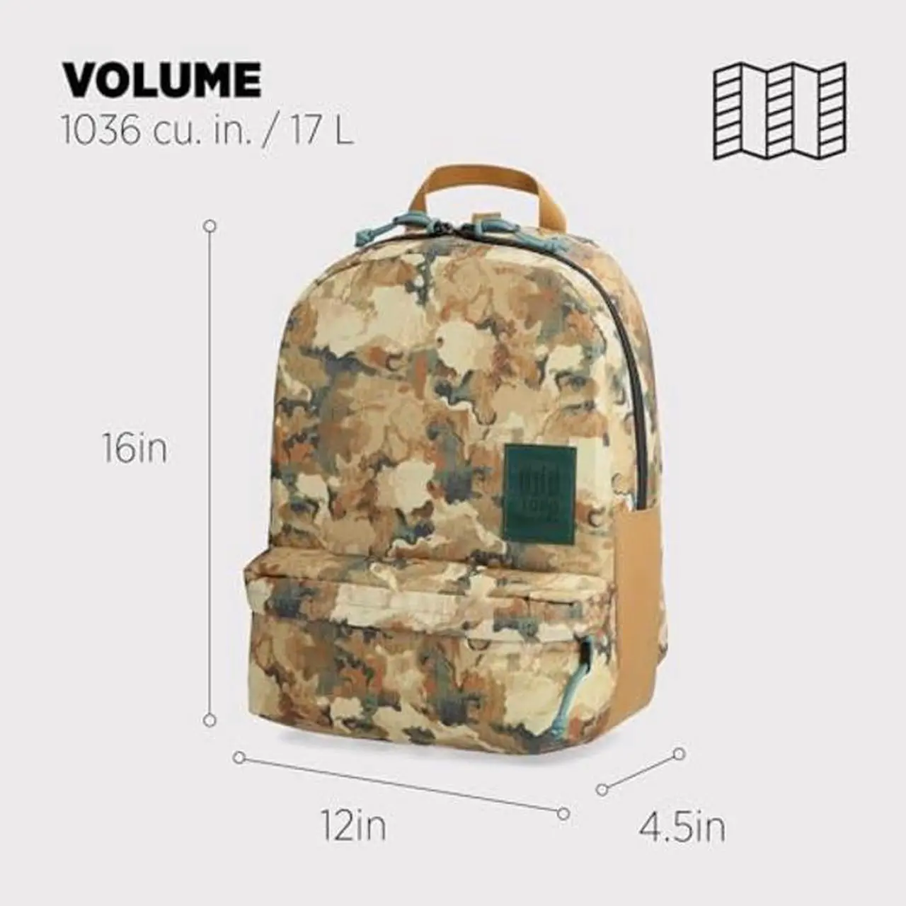 Alt view image 3 of 5 - Topo Designs Dash Pack, Lightweight Laptop Backpack, 100% Recycled Materials, Fair Wear + WRAP Certified, 17L (Camo)
