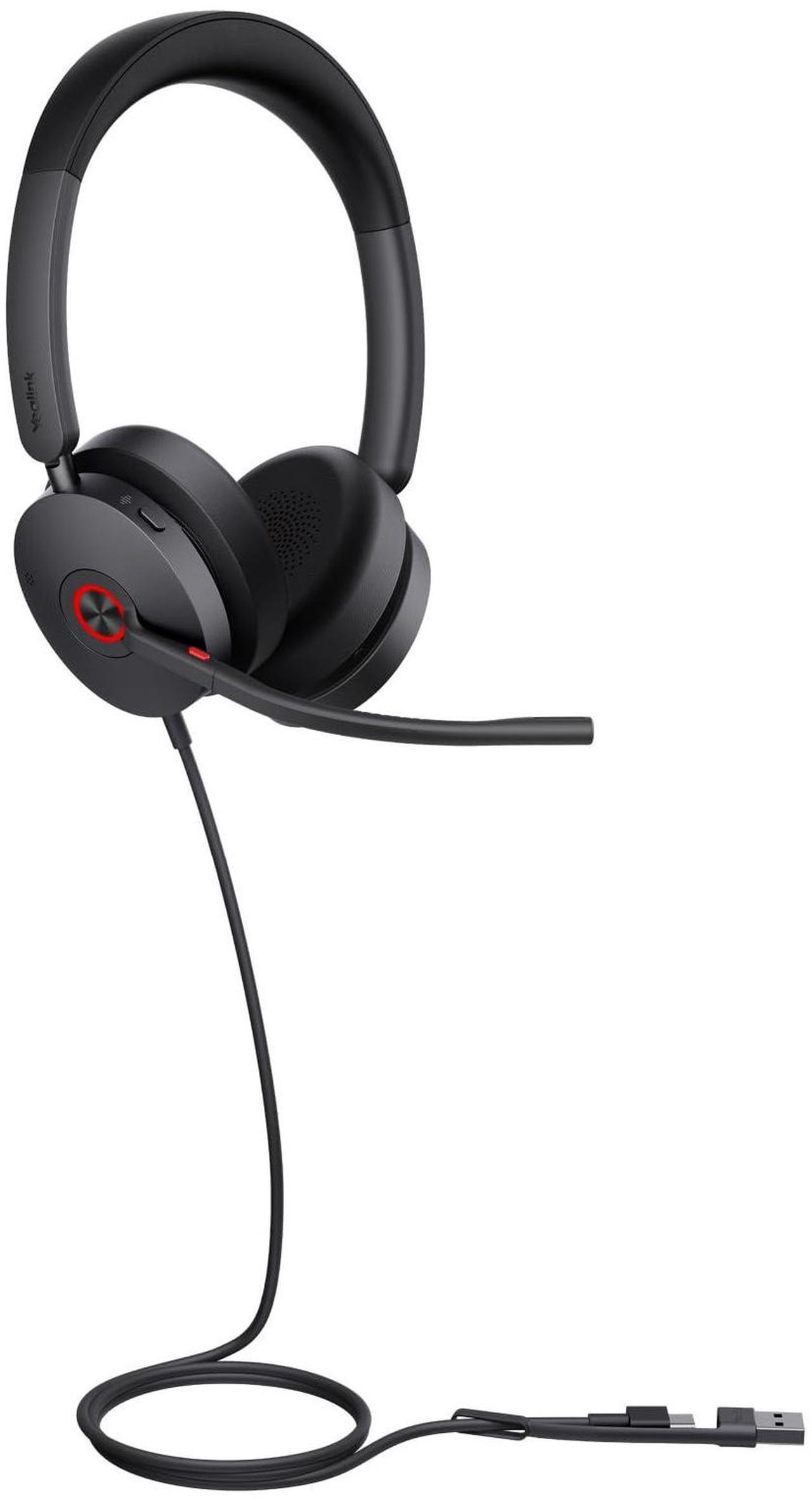 Main image of Yealink UH48 ANC USB Headset with Microphone, Active Noise Cancelling Wired Headphones for PC Computer, Works with Zoom Teams and Other Call Platforms, USB-A or USB-C Connectivity, Mute Button