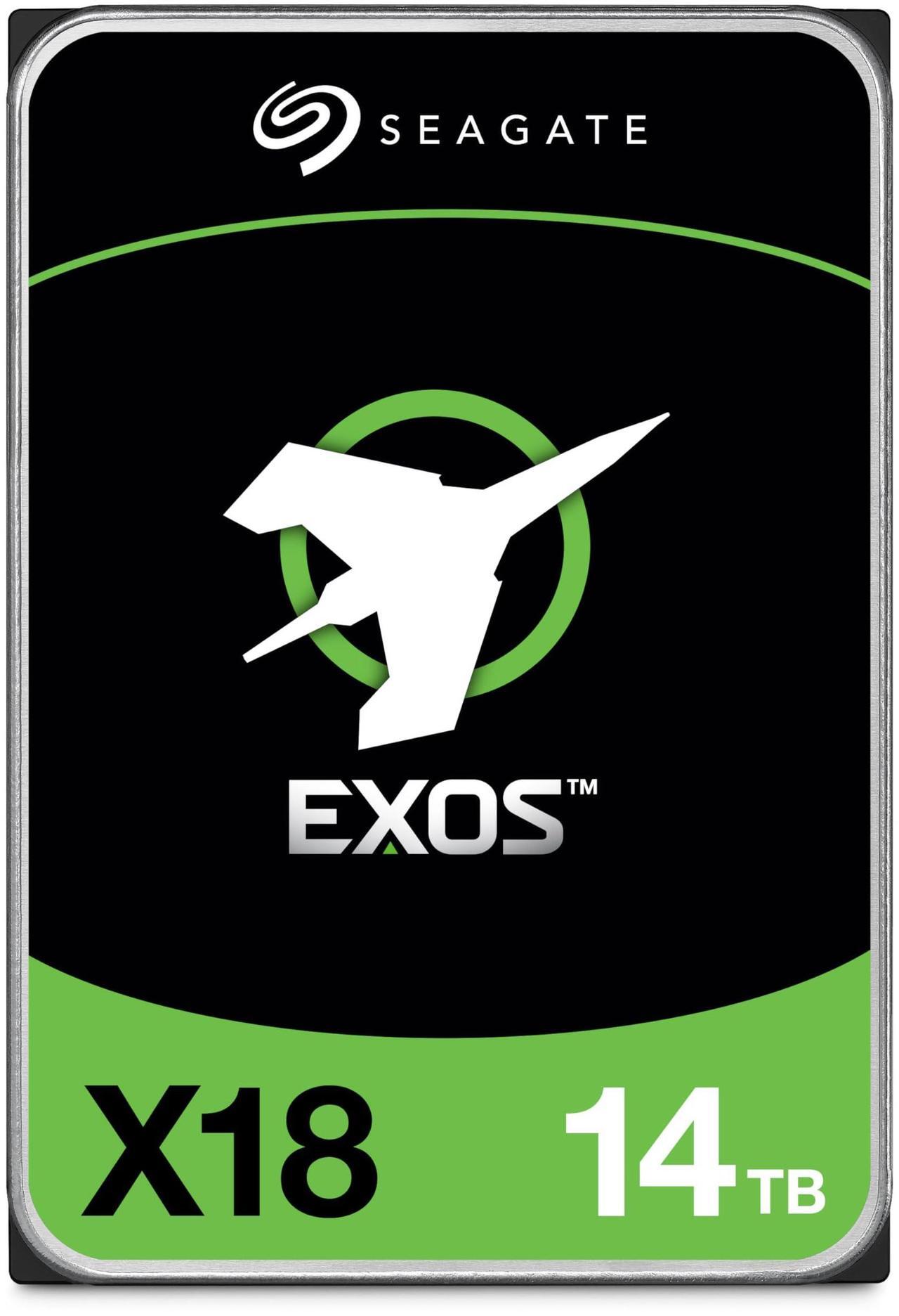 Main image of Seagate Exos X18 ST14000NM000J 14 TB Hard Drive - Internal - SATA (SATA/600) - Conventional Magnetic Recording (CMR) Method - Storage System, Video Surveillance System Device Supported - 7200rpm