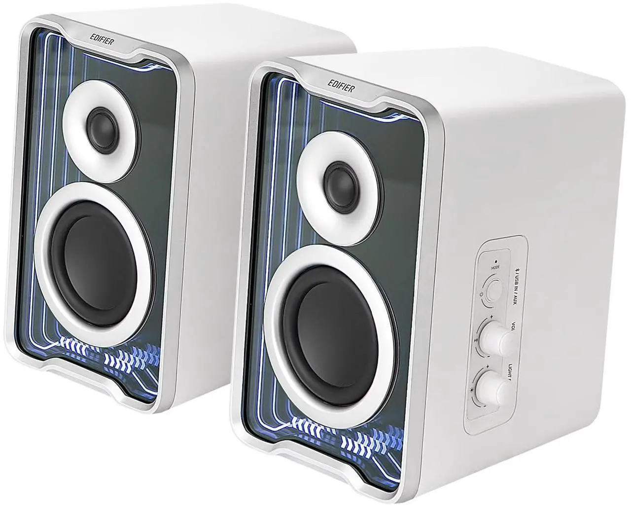 Main image of Edifier QR30 2.0 Desktop Active Speaker, Compact Bluetooth V5.4 Computer Speakers, Wireless Bookshelf Speaker, 30W (RMS), 3.5mm AUX & USB-A Wired Input, Dynamic Light Effects, App Control, White