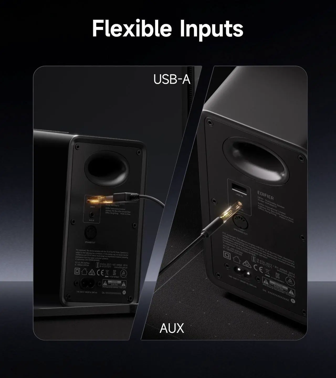 Alt view image 5 of 5 - Edifier QR30 2.0 Desktop Active Speaker, Compact Bluetooth V5.4 Computer Speakers, Wireless Bookshelf Speaker, 30W (RMS), 3.5mm AUX & USB-A Wired Input, Dynamic Light Effects, App Control, White