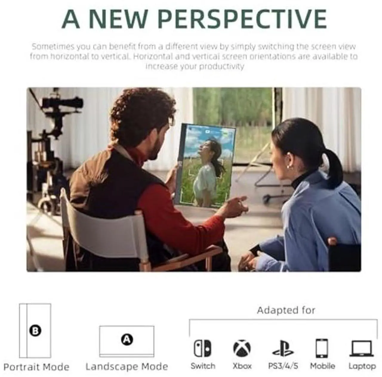 Alt view image 5 of 5 - FMC Wireless Portable Monitor 15.6 Inch WiFi Support Mirroring for Phone, Miracast for Laptops, Wireless Network Adapter for PC, New Display Technology 180degAdjustable, HDMI for Laptops, Mobile
