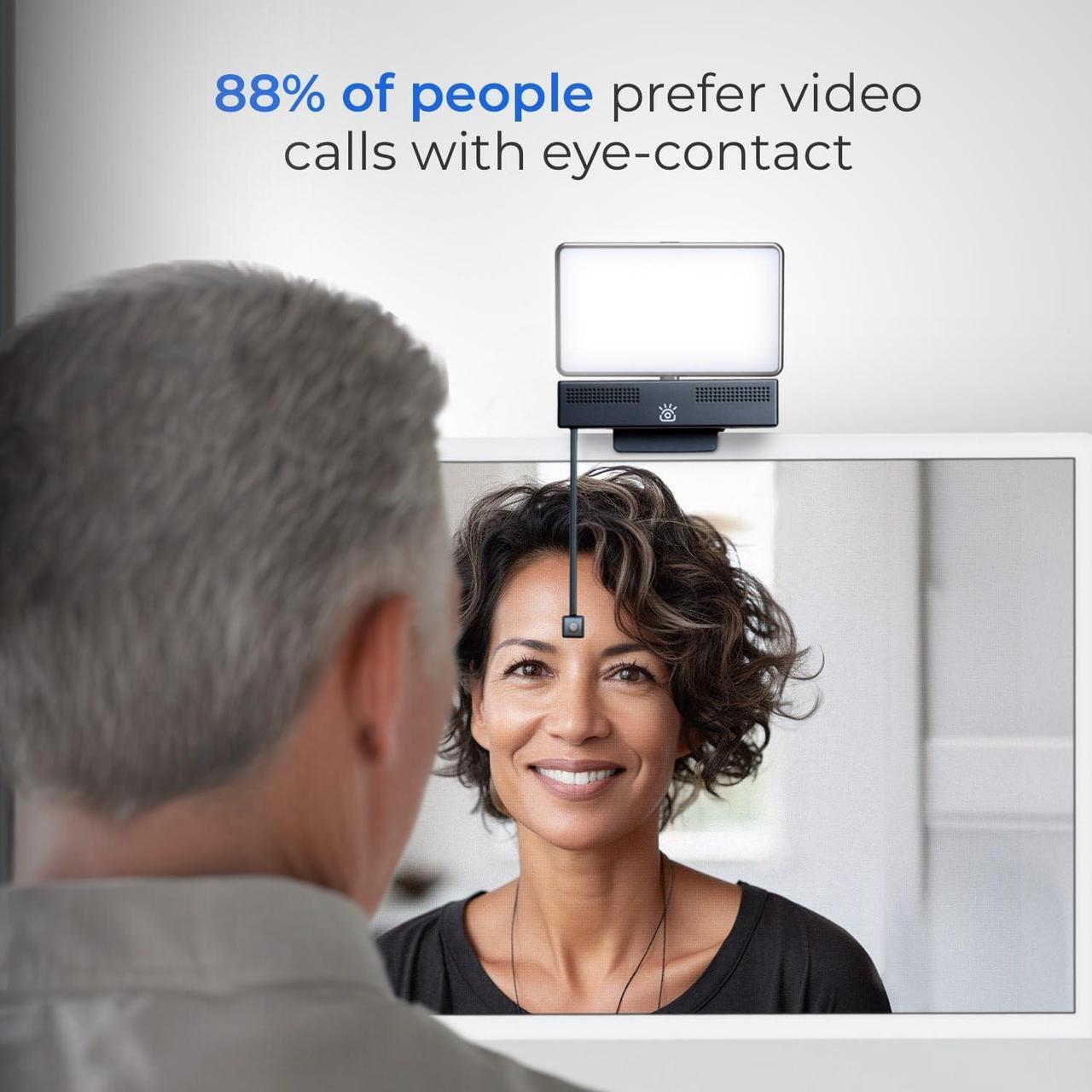 Alt view image 3 of 5 - iContact Camera Pro 4K HD Webcam Pro and Light Panel Bundle with Eye Contact, Noise Cancelling Mic