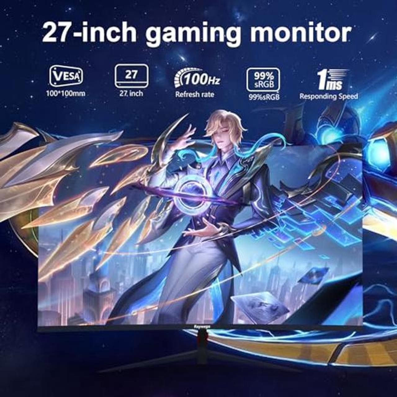 Alt view image 2 of 5 - Raywego 27 inch Curved Monitor 100Hz Computer MonitorFHD 1080p,HDR,99% sRGB,1800R,VESA Compatible,for Tablet,Desktop,Narrow Bezels on Three Sides, Blue Light Filter,Laptop and PC Work Gaming