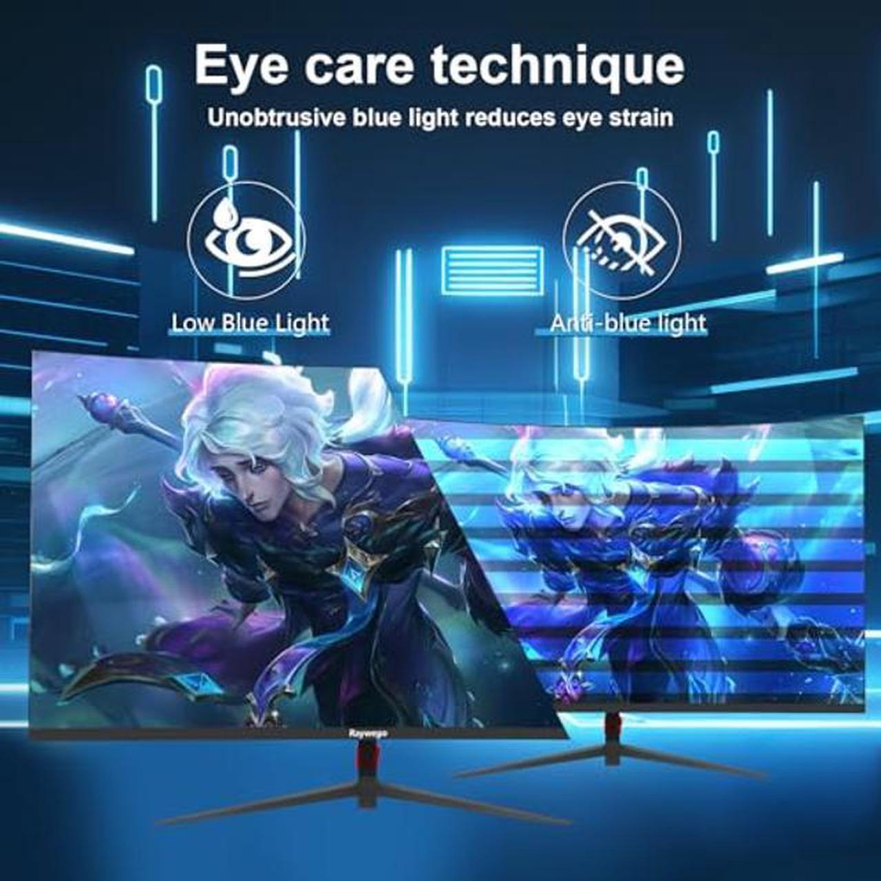 Alt view image 5 of 5 - Raywego 27 inch Curved Monitor 100Hz Computer MonitorFHD 1080p,HDR,99% sRGB,1800R,VESA Compatible,for Tablet,Desktop,Narrow Bezels on Three Sides, Blue Light Filter,Laptop and PC Work Gaming