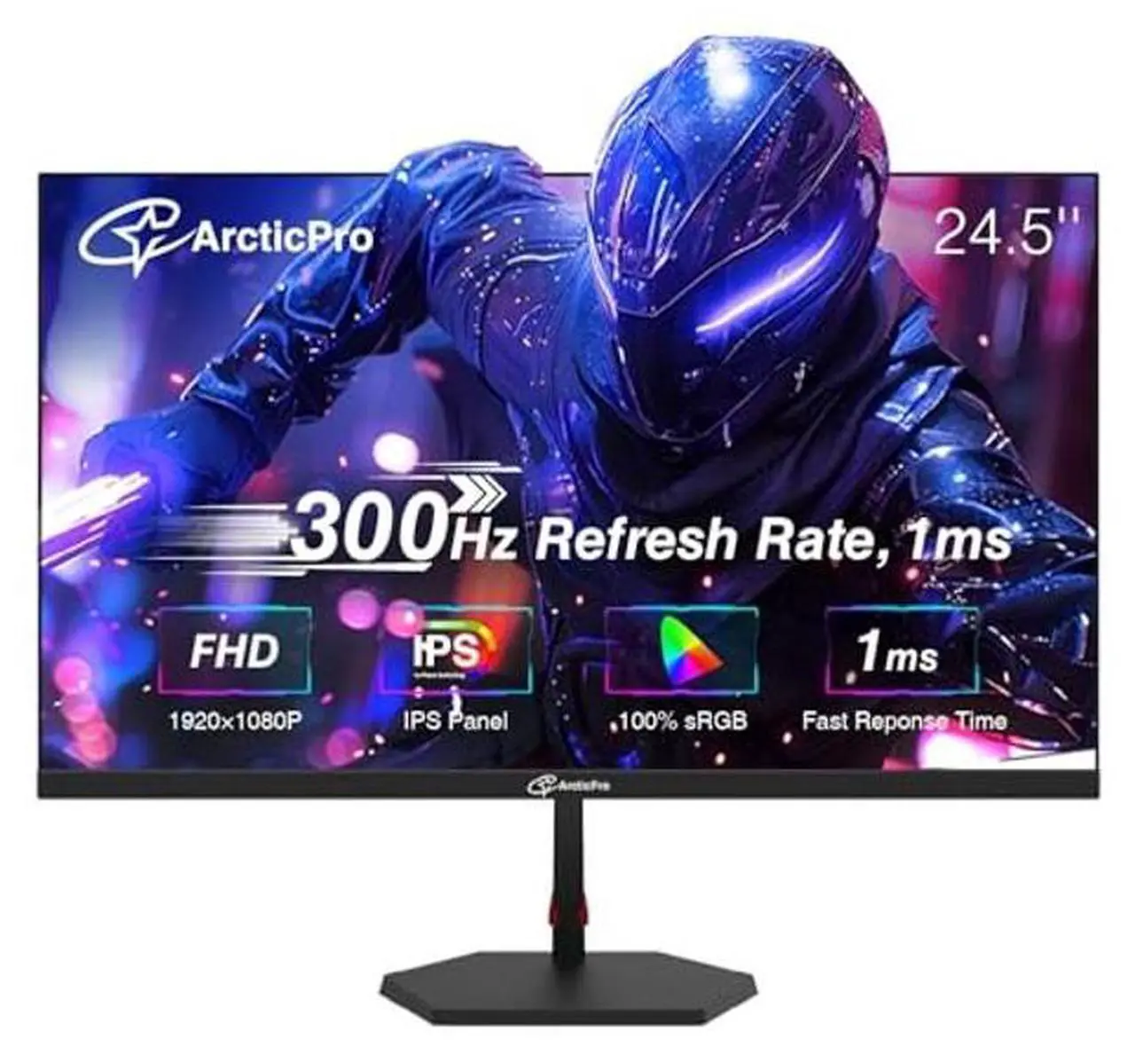 Main image of ArcticPro 25inch Gaming Monitor 300Hz, FHD 1080p, IPS Panel, 1ms Response Time, Adaptive sync, PC Computer Monitor, 3-Sided Frameless, Ultra Slim, 100% sRGB, Bluelight Filter, HDMI *2, DP*2