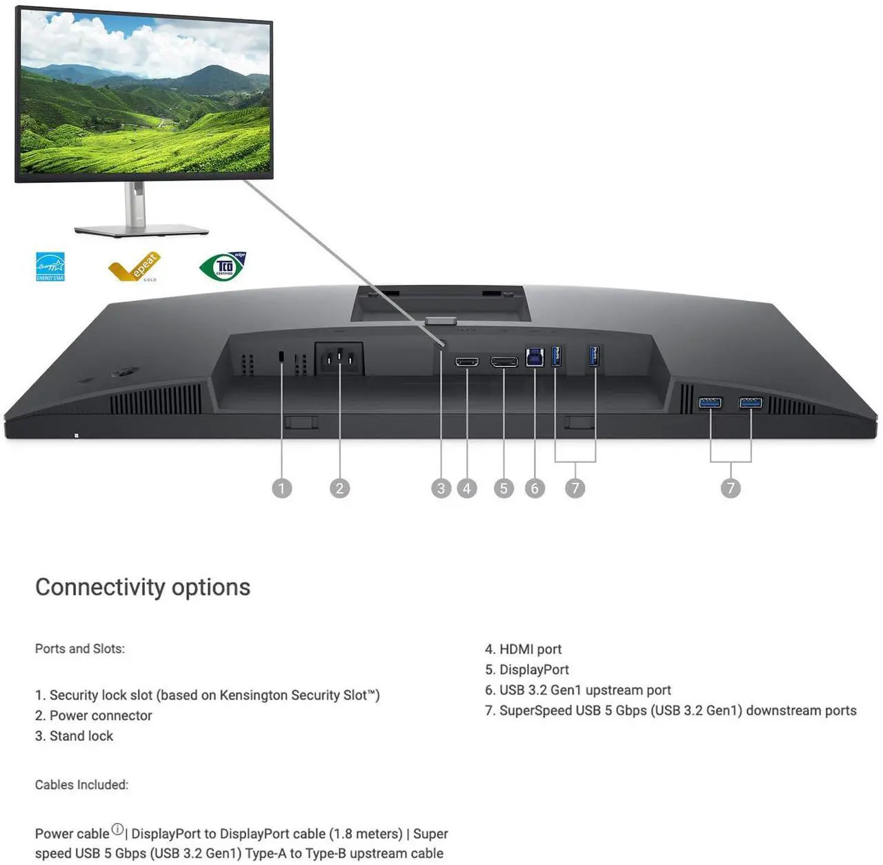 Alt view image 5 of 5 - Dell P2723D 27-Inch QHD 1440p LED-Backlit LCD Monitor with IPS Panel and Anti-Glare Coating (Black) Bundle with 4-Port USB 3.0 Hub, HDMI Cable (Silver), and Screen Cleaner (Large Bottle) (4 Items)
