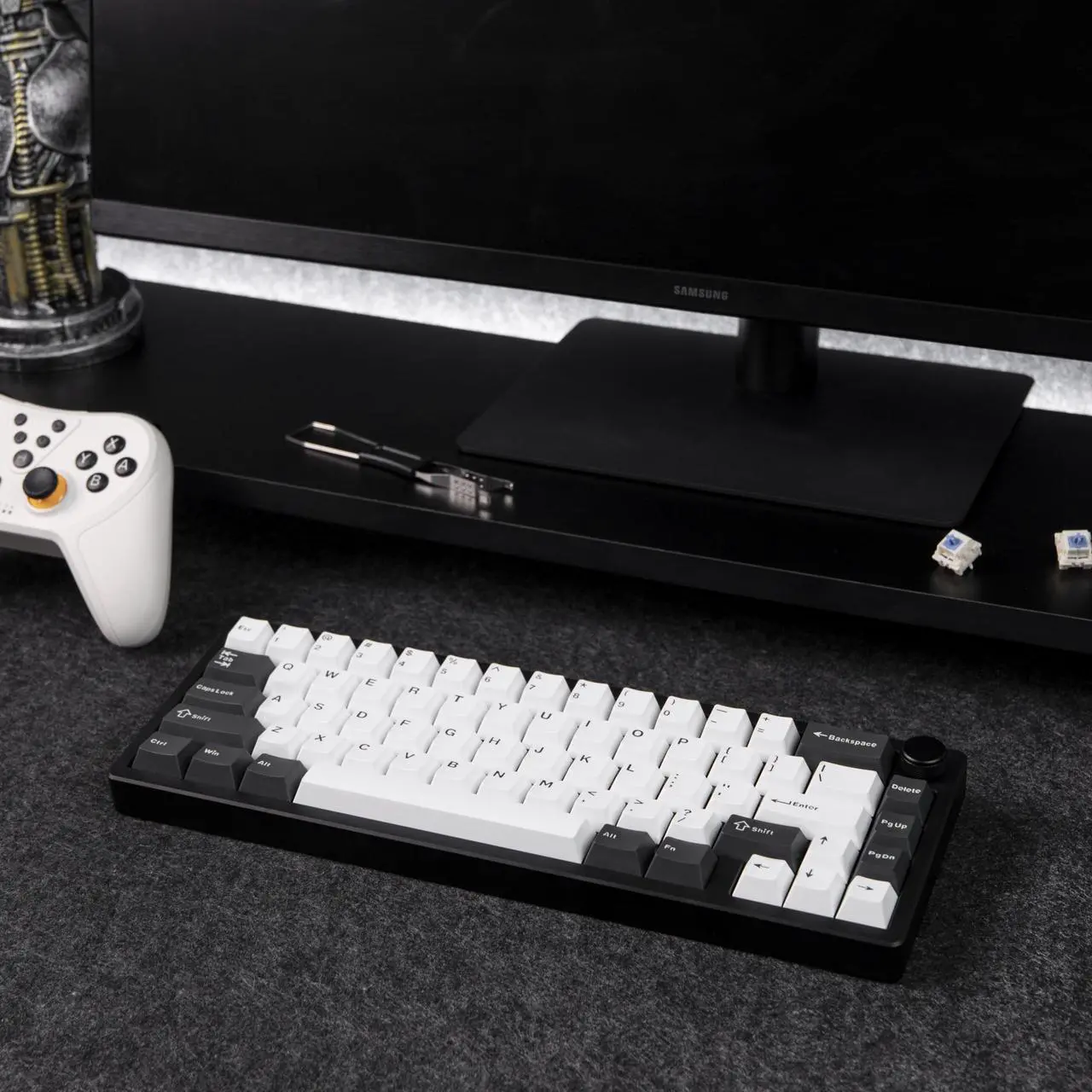 Alt view image 2 of 5 - EPOMAKER Galaxy65 Wireless QMK/VIA Mechanical Keyboard, Ball-Catch Anodized Aluminum Custom Keyboard, Pre-Lubed Hot-Swappable Switch, RGB Backlit, Rotary Knob, 2.4Ghz/BT/Type-C (Black)