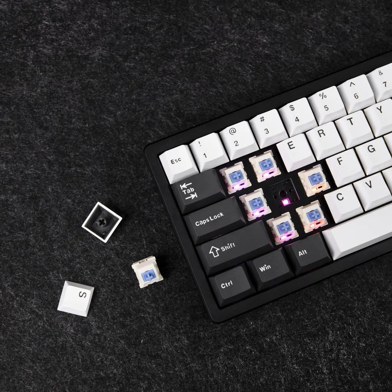 Alt view image 4 of 5 - EPOMAKER Galaxy65 Wireless QMK/VIA Mechanical Keyboard, Ball-Catch Anodized Aluminum Custom Keyboard, Pre-Lubed Hot-Swappable Switch, RGB Backlit, Rotary Knob, 2.4Ghz/BT/Type-C (Black)