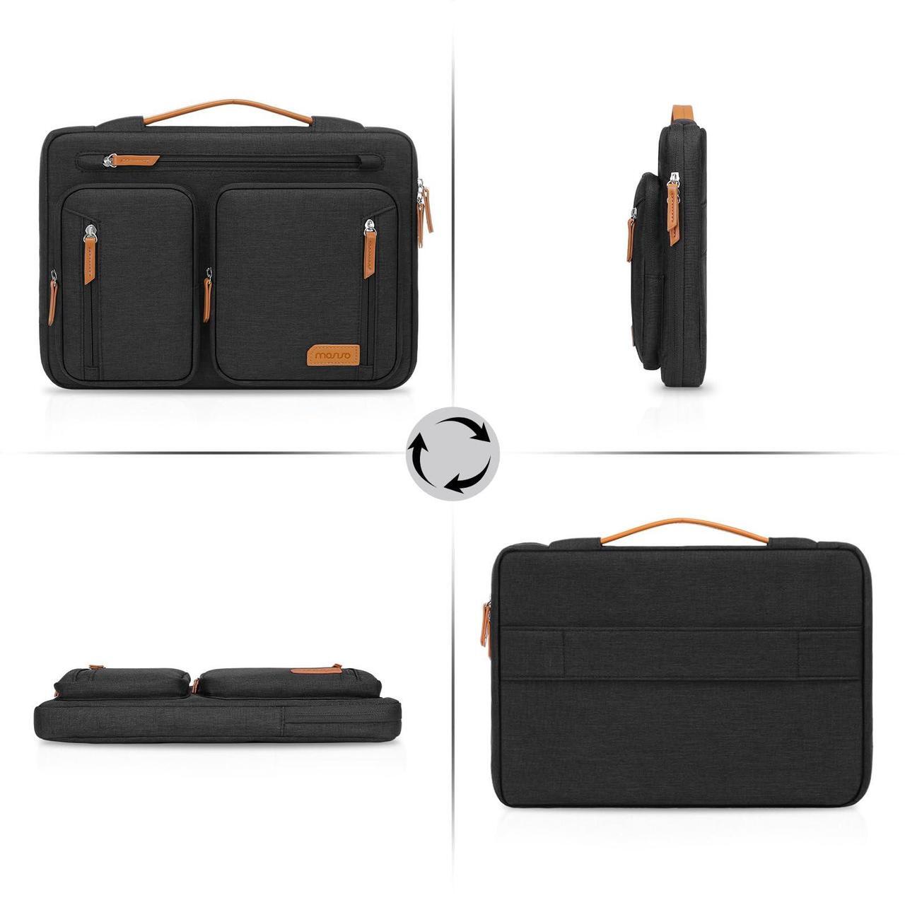 Alt view image 4 of 5 - MOSISO 360 Protective Laptop Case 15.6 inch, 15-16 inch Laptop Sleeve Compatible with MacBook Pro 16, HP, Acer, Dell, Lenovo, ASUS, Side Open Carrying Computer Bag with 5 Accessory Pockets&Belt, Black