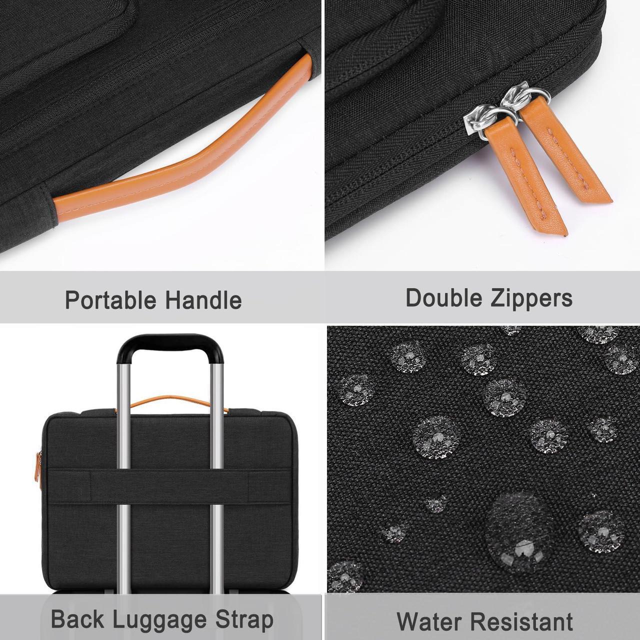 Alt view image 5 of 5 - MOSISO 360 Protective Laptop Case 15.6 inch, 15-16 inch Laptop Sleeve Compatible with MacBook Pro 16, HP, Acer, Dell, Lenovo, ASUS, Side Open Carrying Computer Bag with 5 Accessory Pockets&Belt, Black