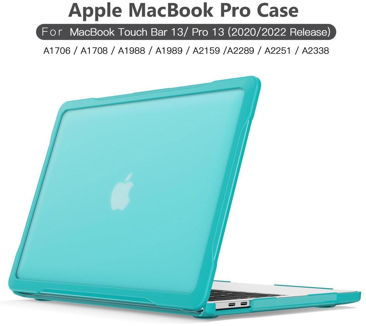 Alt view image 2 of 5 - BYCeKe Ultimate Matte Protection Case for MacBook Pro 13 inch M2 M1 2024-2016 A2338 A2251 A2289 A2159 A1989 A1708 A1706,Matte Soft Anti-Scratch Military Grade Shockproof Case&Keyboard Cover,Cyan