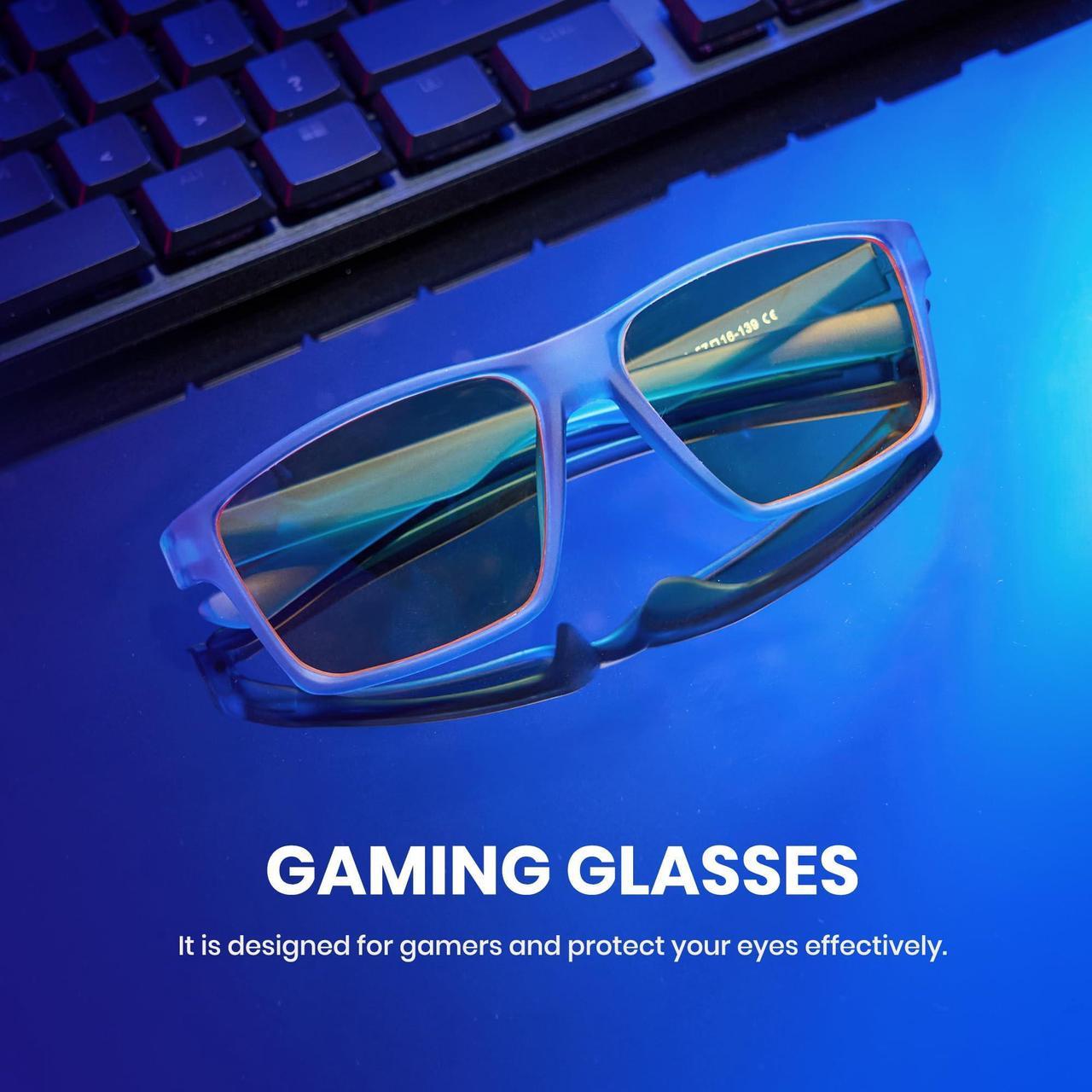 Alt view image 3 of 5 - Cyxus Yellow-Tinted Blue Light Blocking Glasses for Men Women Gaming Glasses Reduce Eye Strain Sleep Better(8303Y05 Yellow Lens Blue Frame)