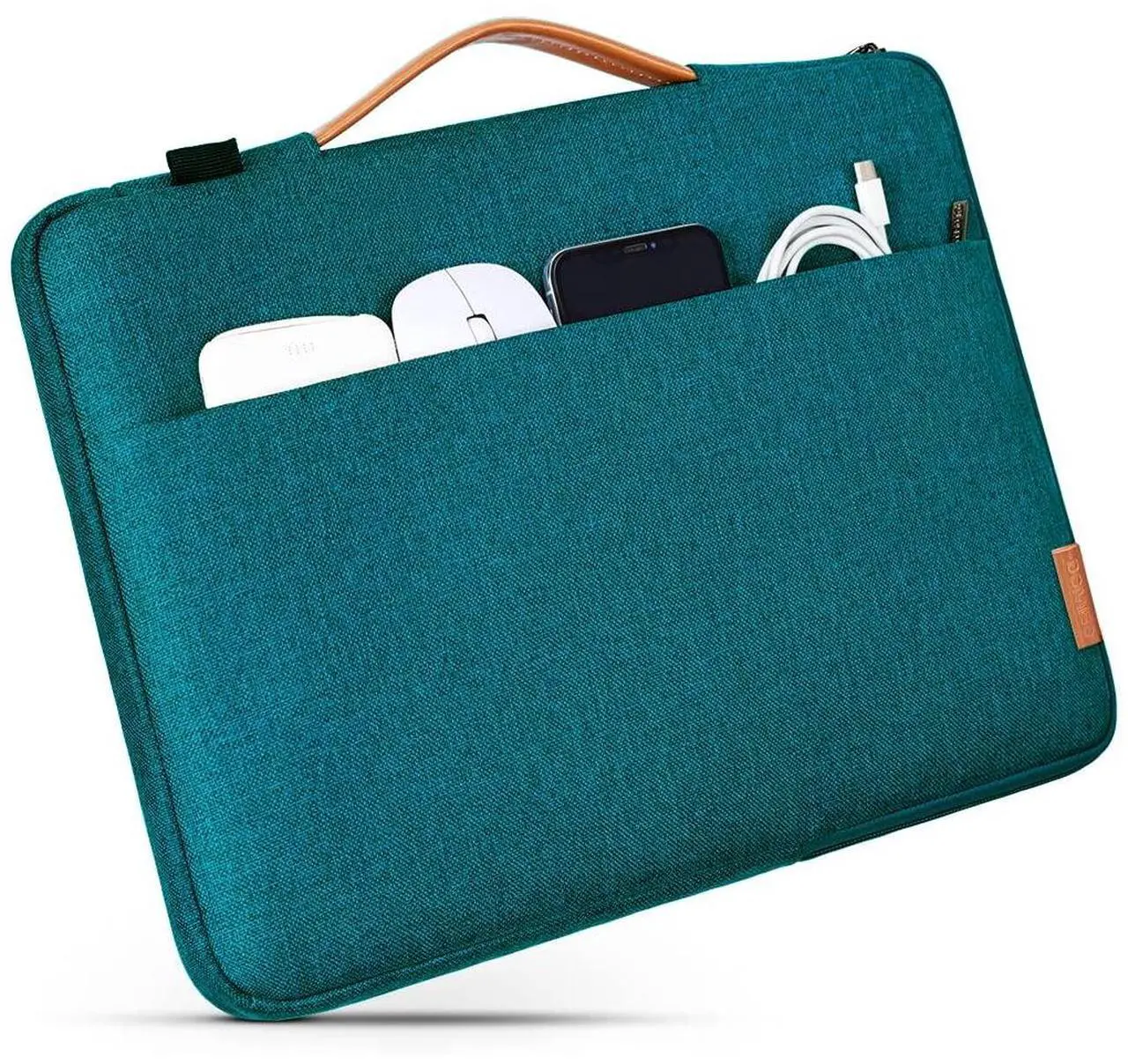 Alt view image 3 of 5 - DOMISO 17.3 Inch Laptop Bag Cover Waterproof Shockproof Notebook Sleeve Case Shoulder Bag Protective Cover for 17.3" MSI, Lenovo IdeaPad 321, Teal