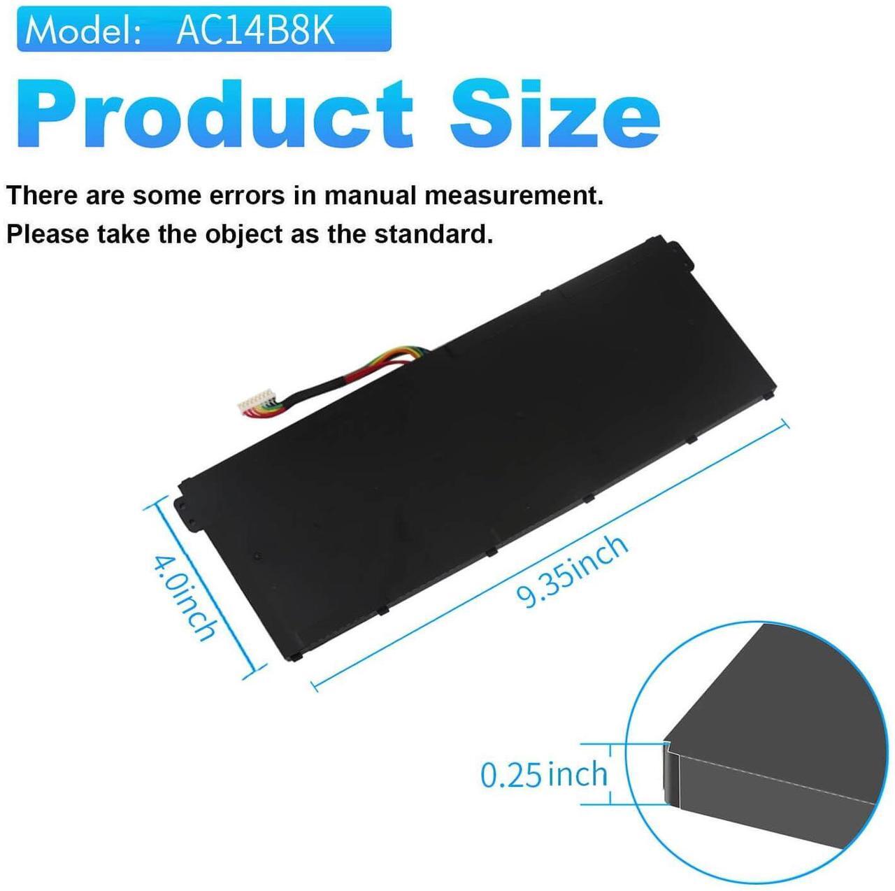 Alt view image 4 of 5 - AC14B8K 4ICP5/57/80 Battery for Acer ASPIRE 5 A515-51 V3-372T R5-571T R7-371 ES1-511 ES1-512 ES1-531 ES1-711-P1UV Nitro 5 AN515-51 Spin SP111-31 Chromebook CB3-531 CB3-531-C4A5 CB5-571 Swift 3 SF314