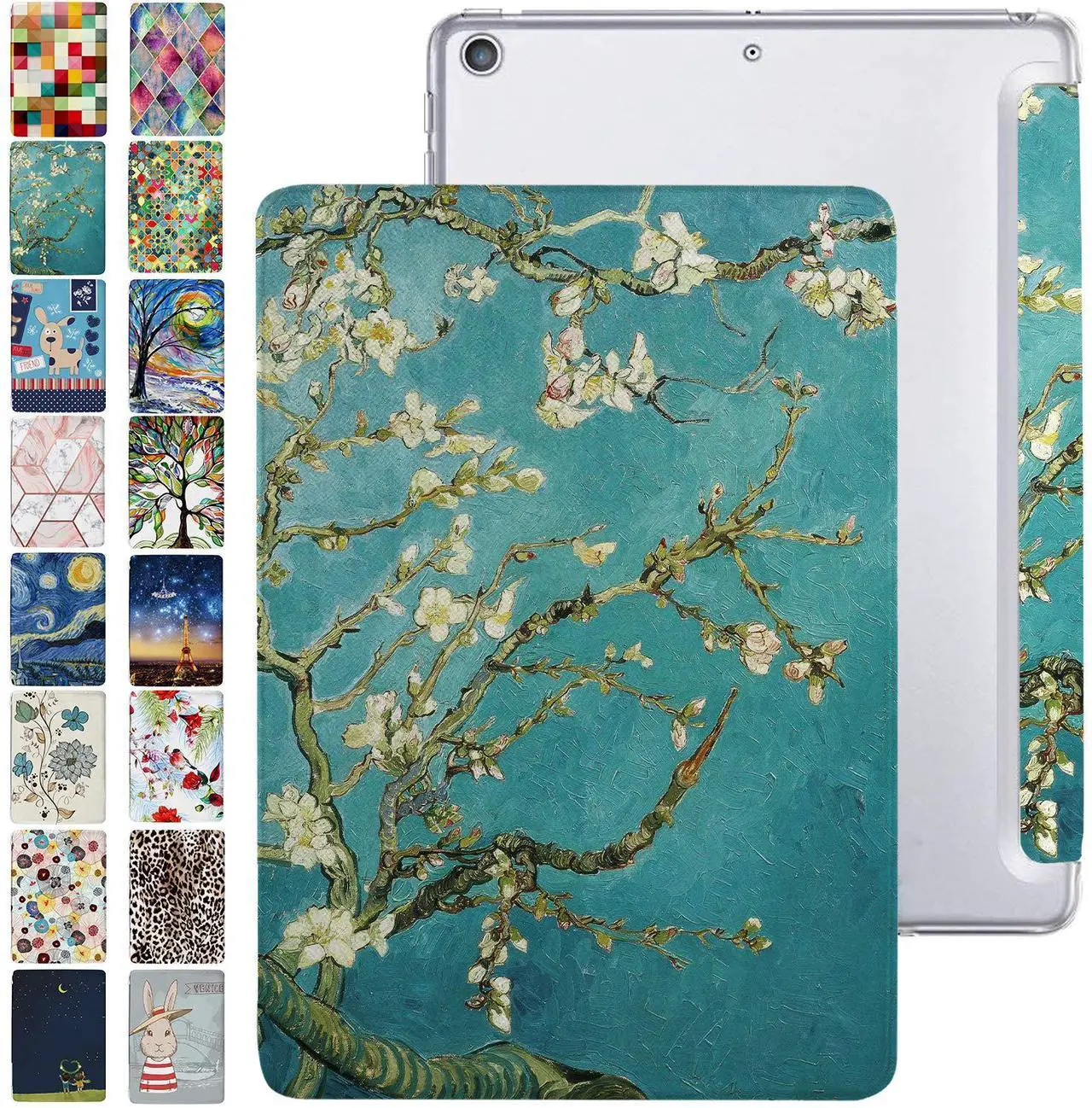 Main image of DuraSafe Cases iPad PRO 12.9 Inch 1st [ Pro 12.9 1 Generation 2015 ] ML3Q2LL/A ML3N2LL/A ML3K2LL/A ML0H2LL/A ML0G2LL/A Trifold Printed PC Lightweight Protective Clear Back Cover - Blossom