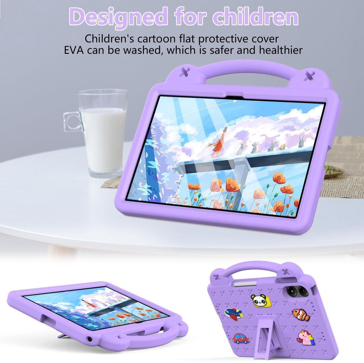 Alt view image 3 of 5 - Kwamaz Kids Case for Onn 12.1 Tablet Pro Case (2024) Model 100146663, EVA Kids Shockproof Cover with Strap Handle Stand for Surf Onn 12.1 inch Tablet Pro (Purple)