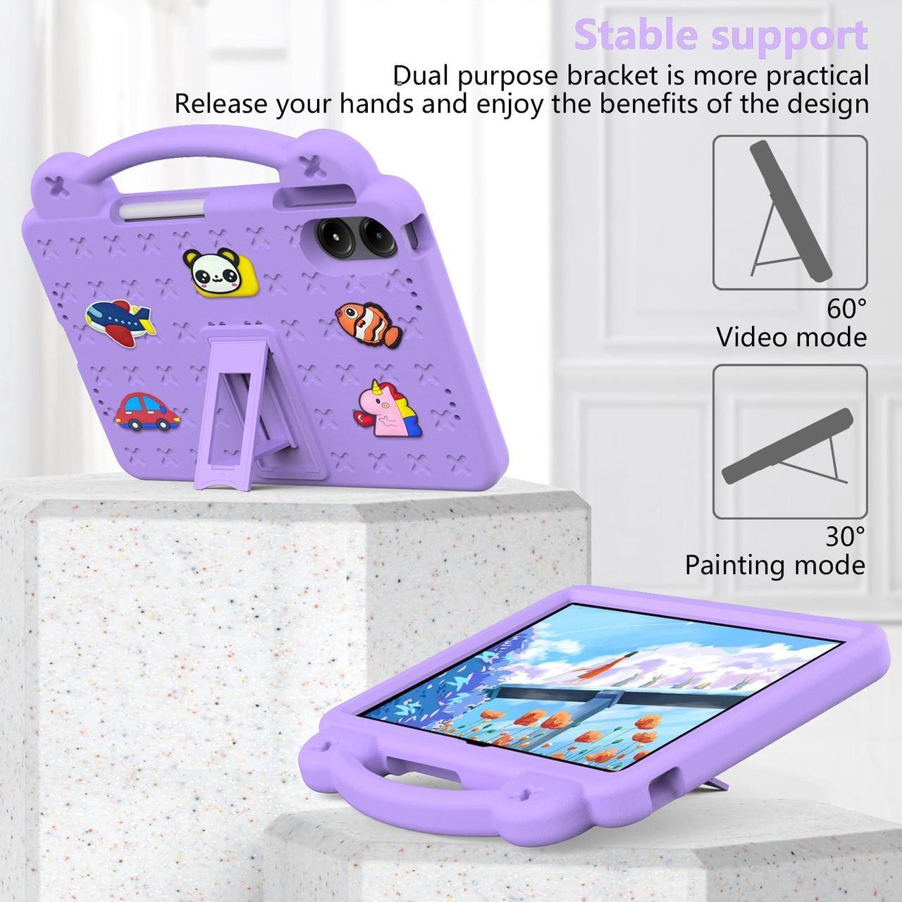 Alt view image 4 of 5 - Kwamaz Kids Case for Onn 12.1 Tablet Pro Case (2024) Model 100146663, EVA Kids Shockproof Cover with Strap Handle Stand for Surf Onn 12.1 inch Tablet Pro (Purple)