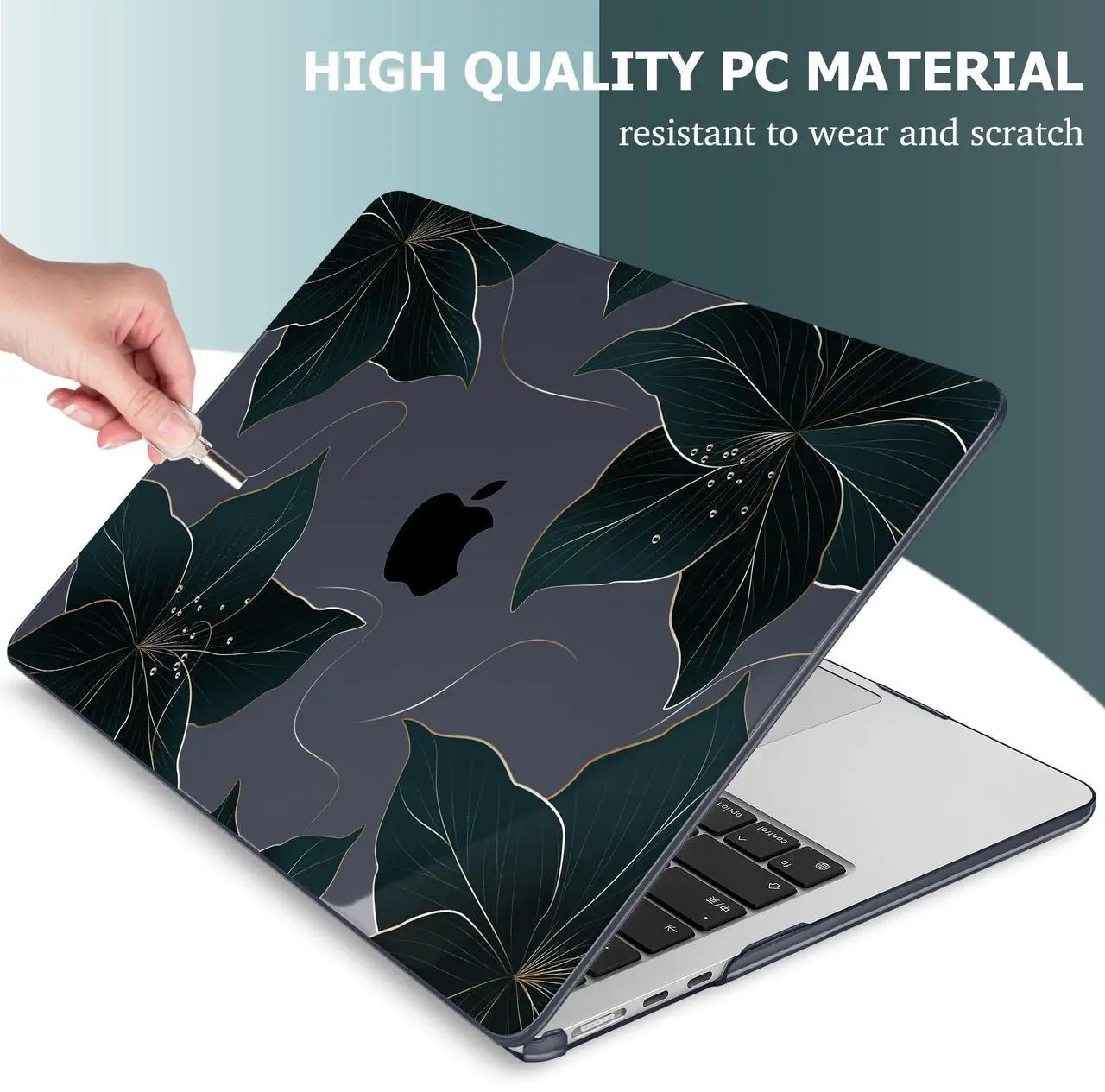 Alt view image 4 of 5 - Mektron Designed for 2025/2024/2023 MacBook Air 15 INCH M4 A3241 /M3 A3114 /M2 A2941 Case, Printed Plastic Hard Shell Cover with 15.3" Liquid Retina Display Touch ID, Floral C218