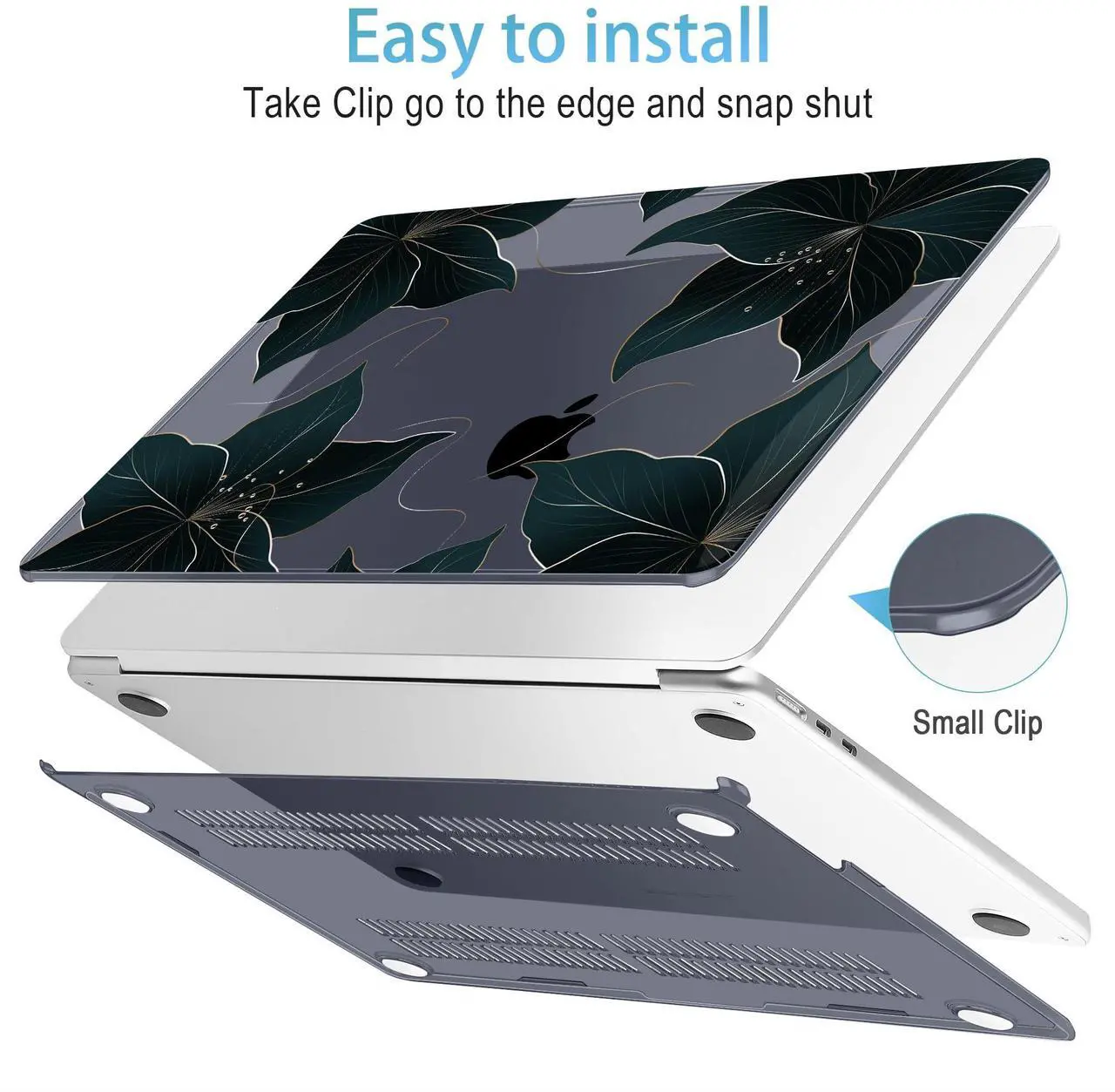 Alt view image 5 of 5 - Mektron Designed for 2025/2024/2023 MacBook Air 15 INCH M4 A3241 /M3 A3114 /M2 A2941 Case, Printed Plastic Hard Shell Cover with 15.3" Liquid Retina Display Touch ID, Floral C218