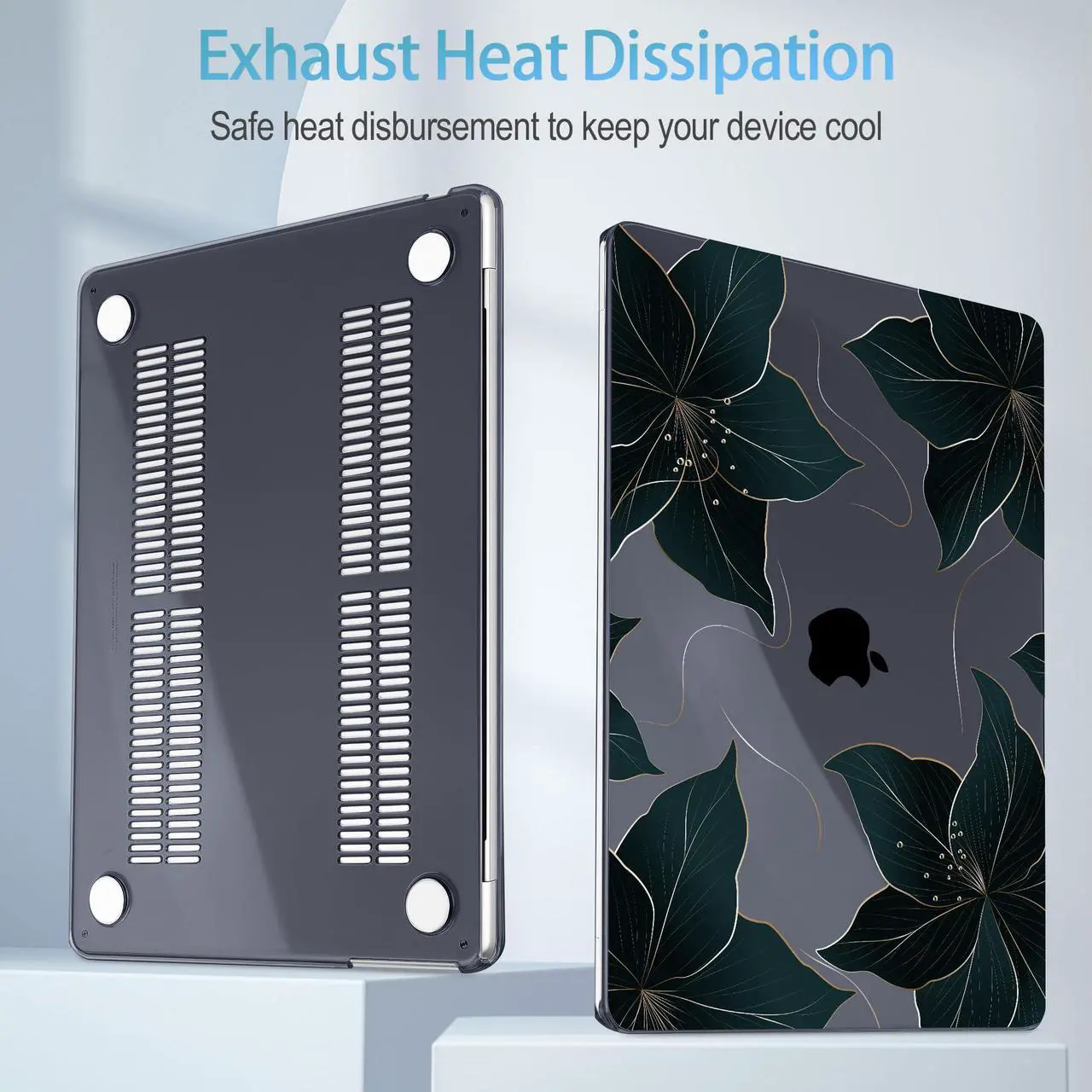 Alt view image 3 of 5 - Mektron Designed for 2025/2024/2023 MacBook Air 15 INCH M4 A3241 /M3 A3114 /M2 A2941 Case, Printed Plastic Hard Shell Cover with 15.3" Liquid Retina Display Touch ID, Floral C218